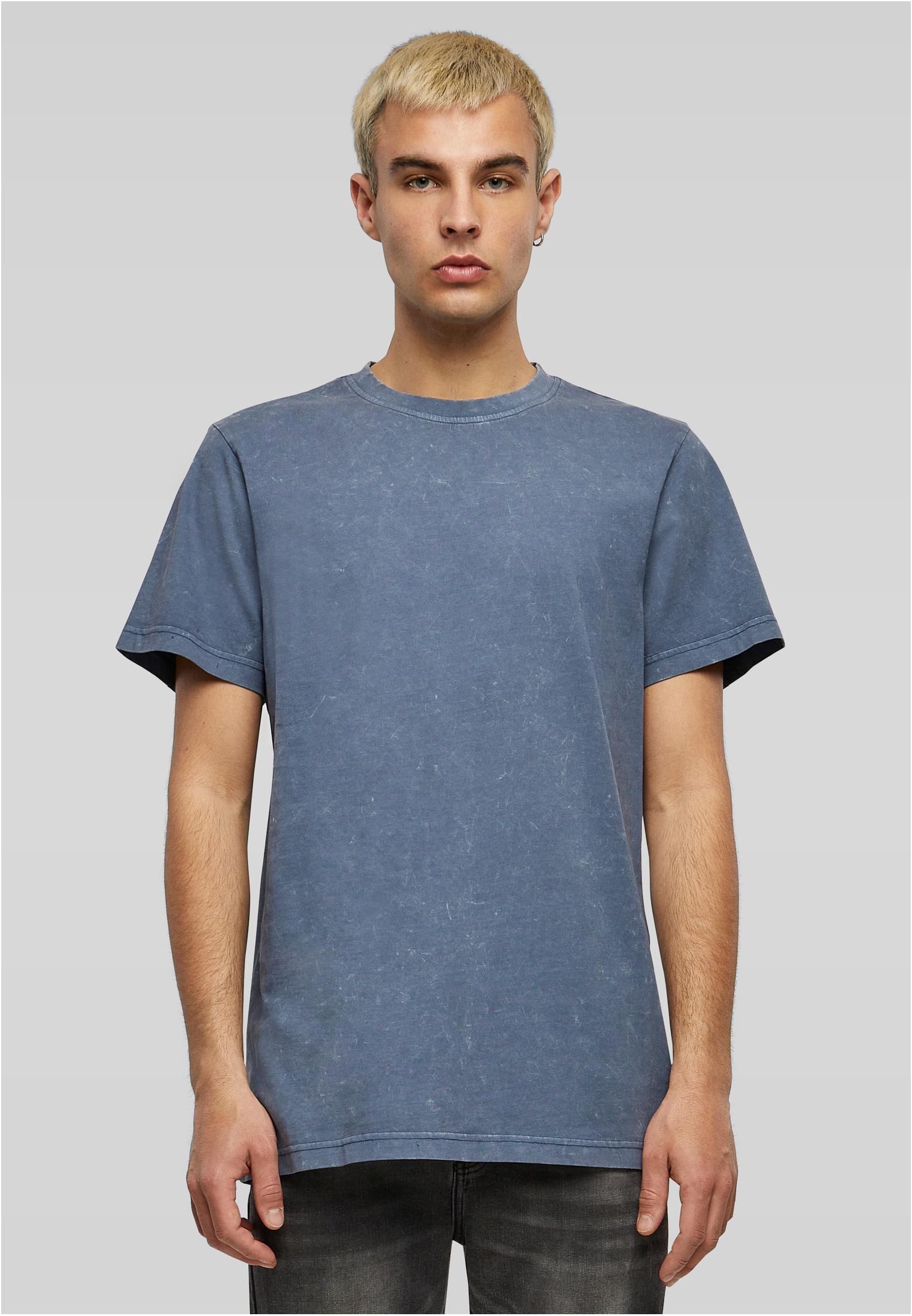 Acid Washed Round Neck Tee vintageblue/white | vintageblue/white