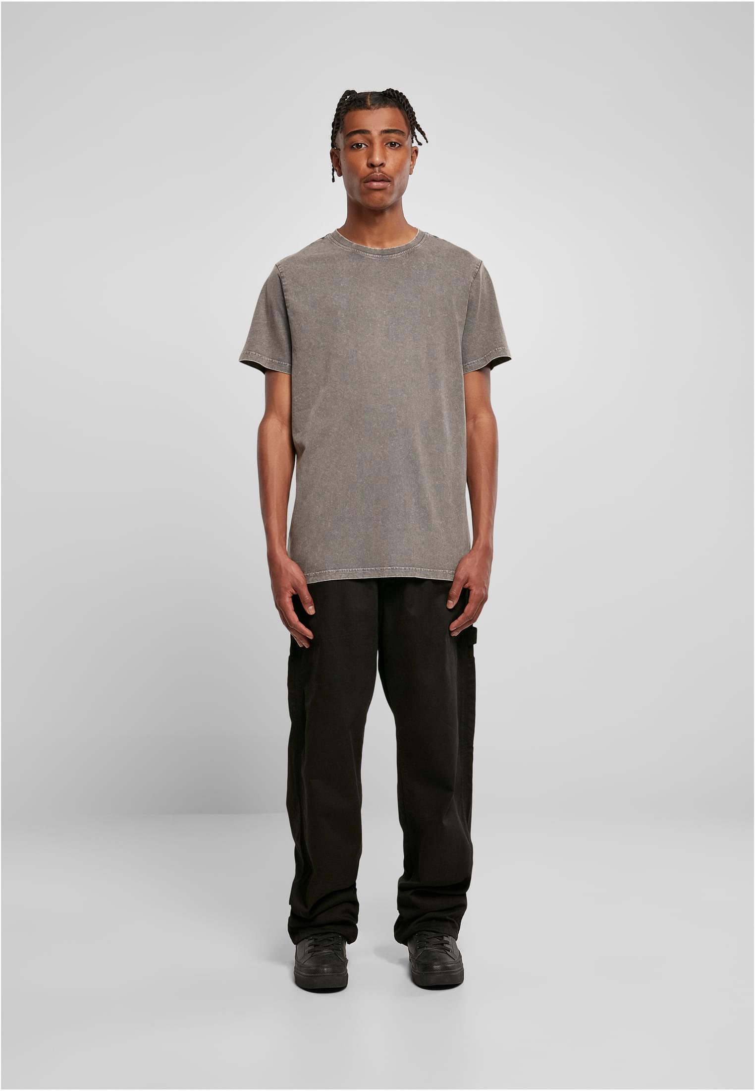 Acid Washed Round Neck Tee asphalt | asphalt