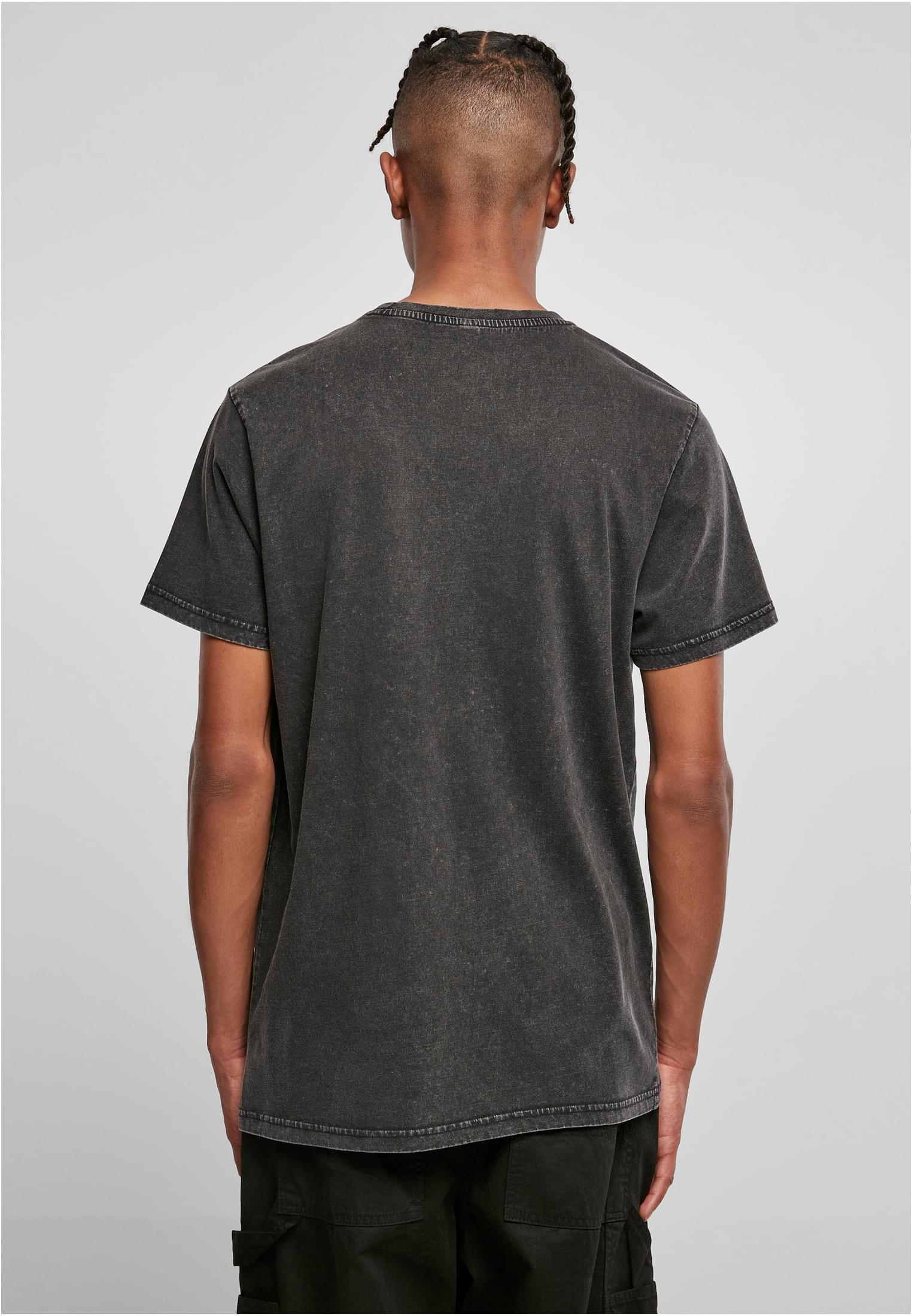 Acid Washed Round Neck Tee black | black