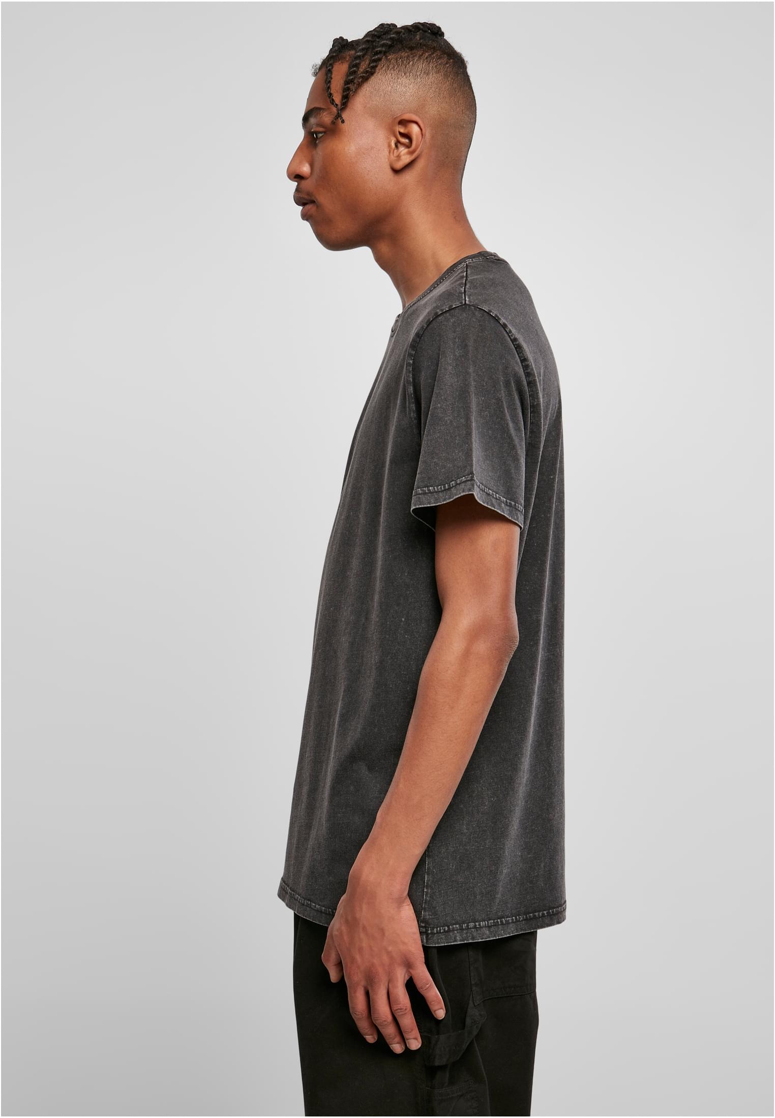 Acid Washed Round Neck Tee black | black