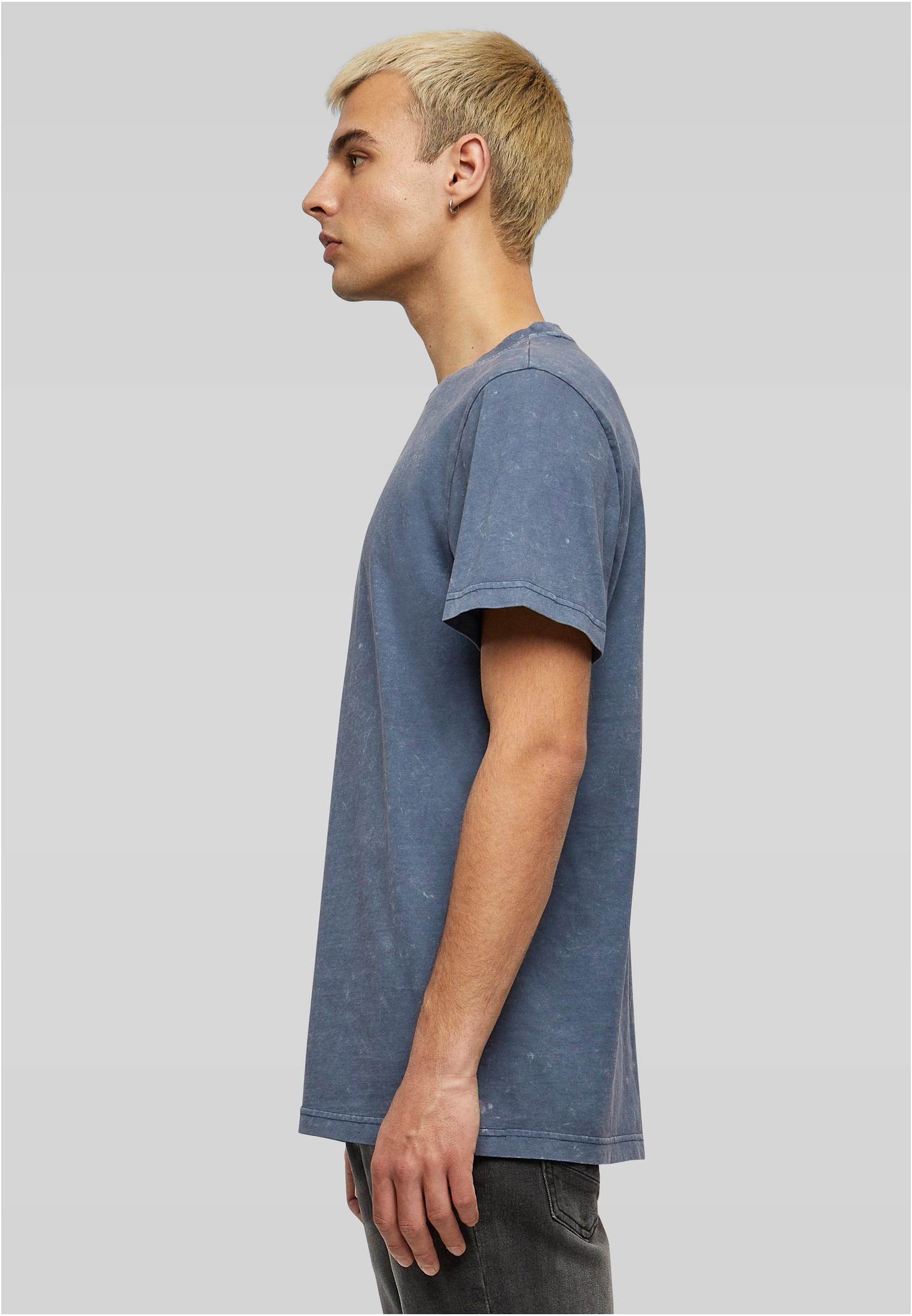 Acid Washed Round Neck Tee vintageblue/white | vintageblue/white