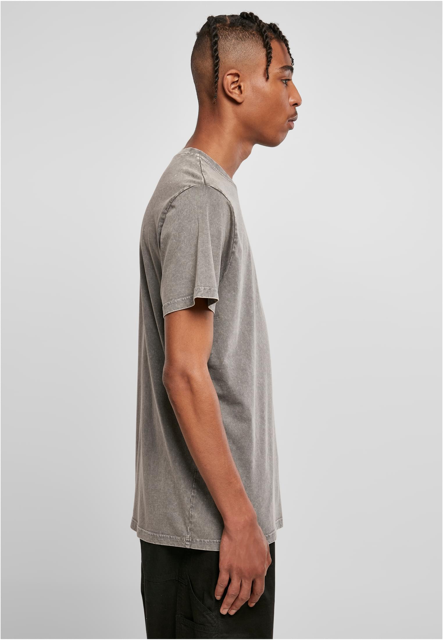 Acid Washed Round Neck Tee asphalt | asphalt