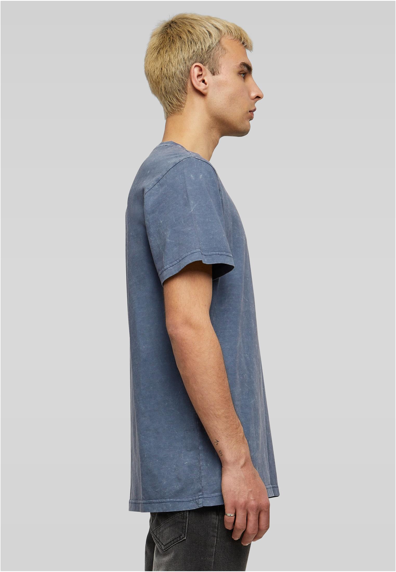Acid Washed Round Neck Tee vintageblue/white | vintageblue/white