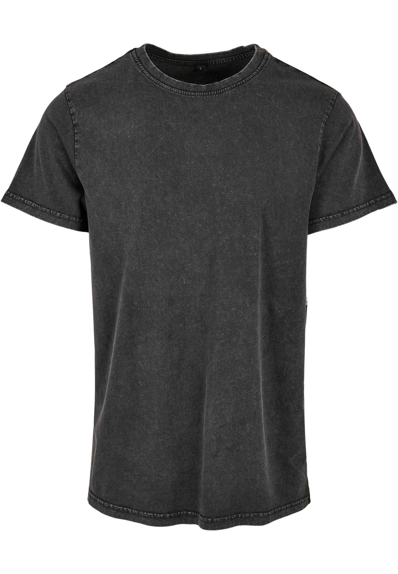 Acid Washed Round Neck Tee black | black