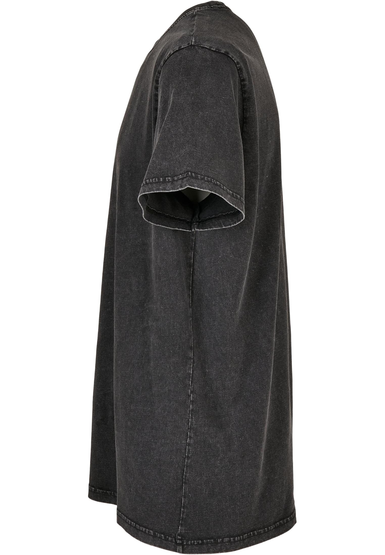 Acid Washed Round Neck Tee black | black