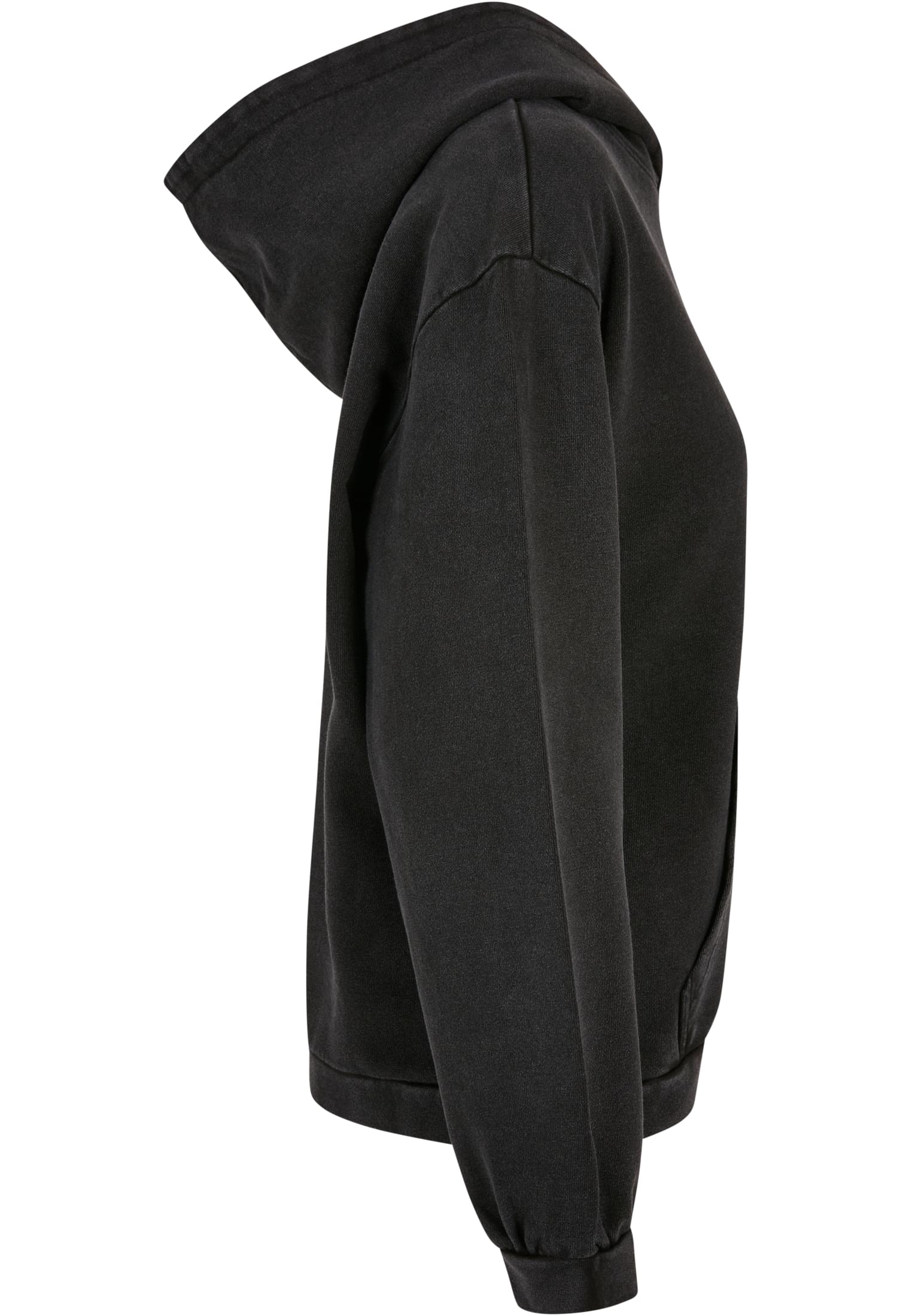 Ladies Acid Washed Oversize Hoody black | black