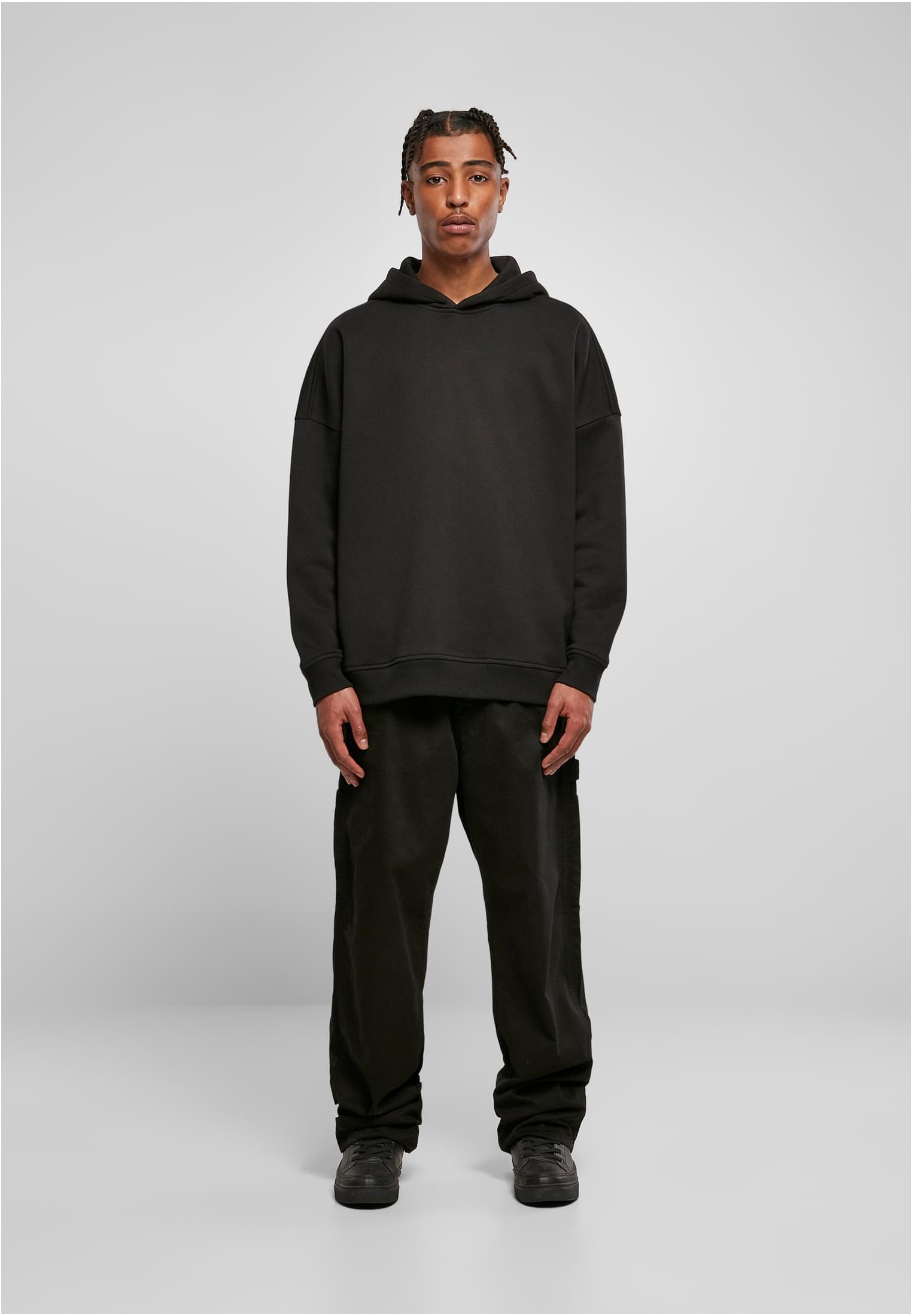 Oversized Cut On Sleeve Hoody black | black