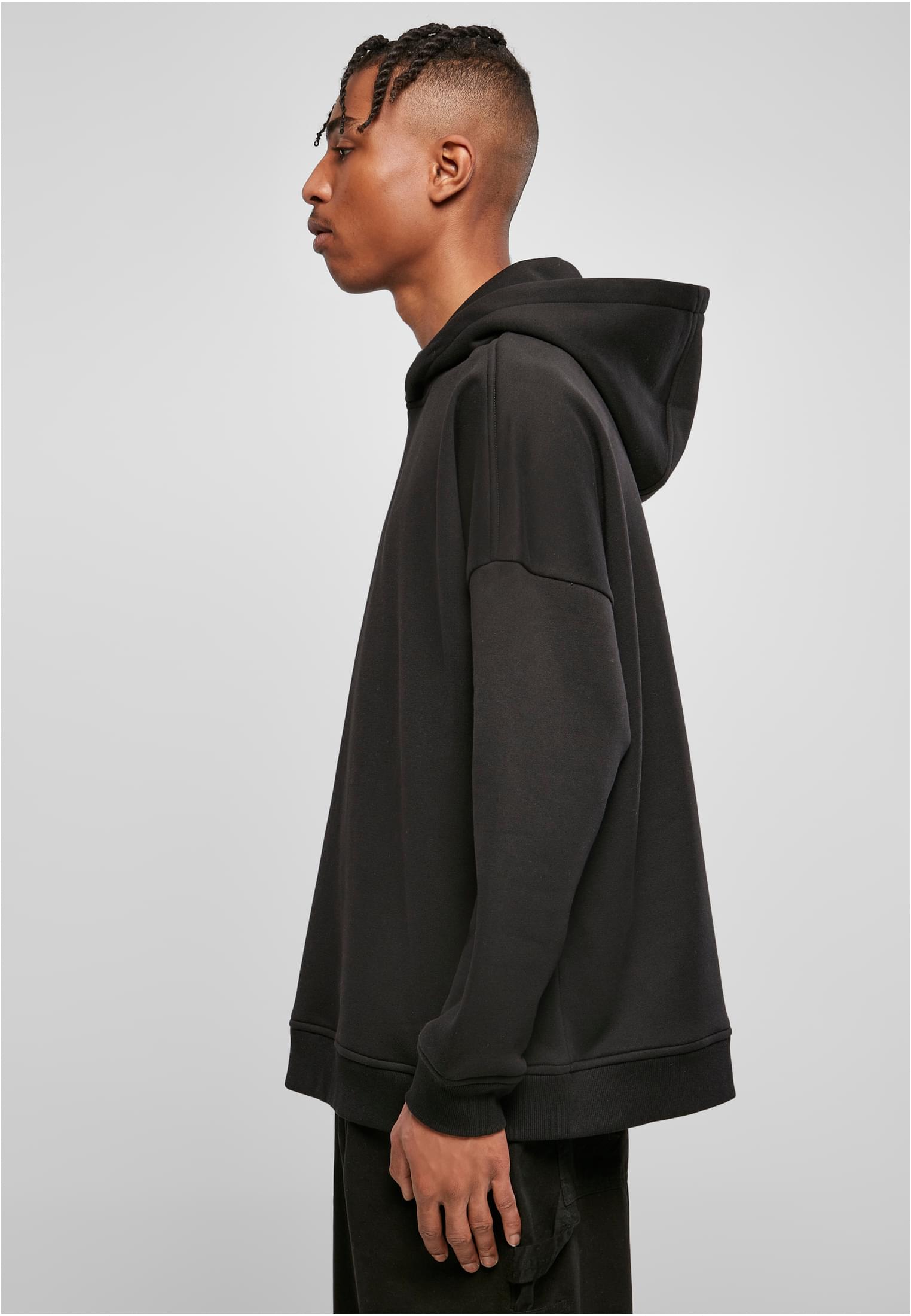 Oversized Cut On Sleeve Hoody black | black