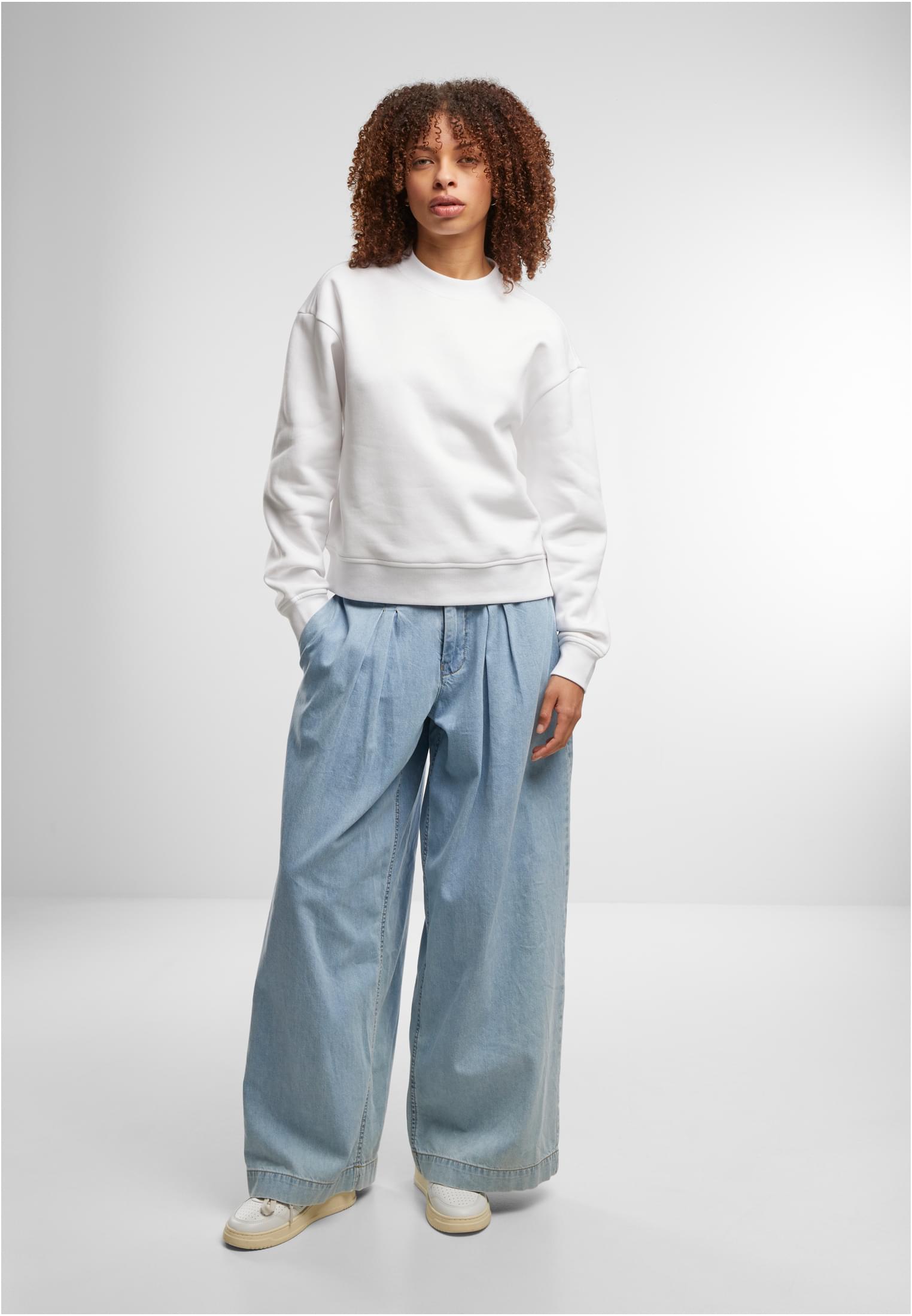Ladies Oversized Crewneck white | white