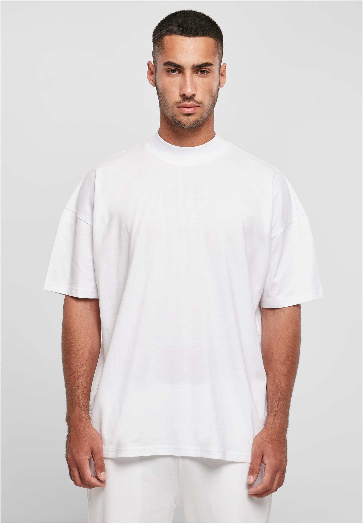 Oversized Mock Neck Tee white | white