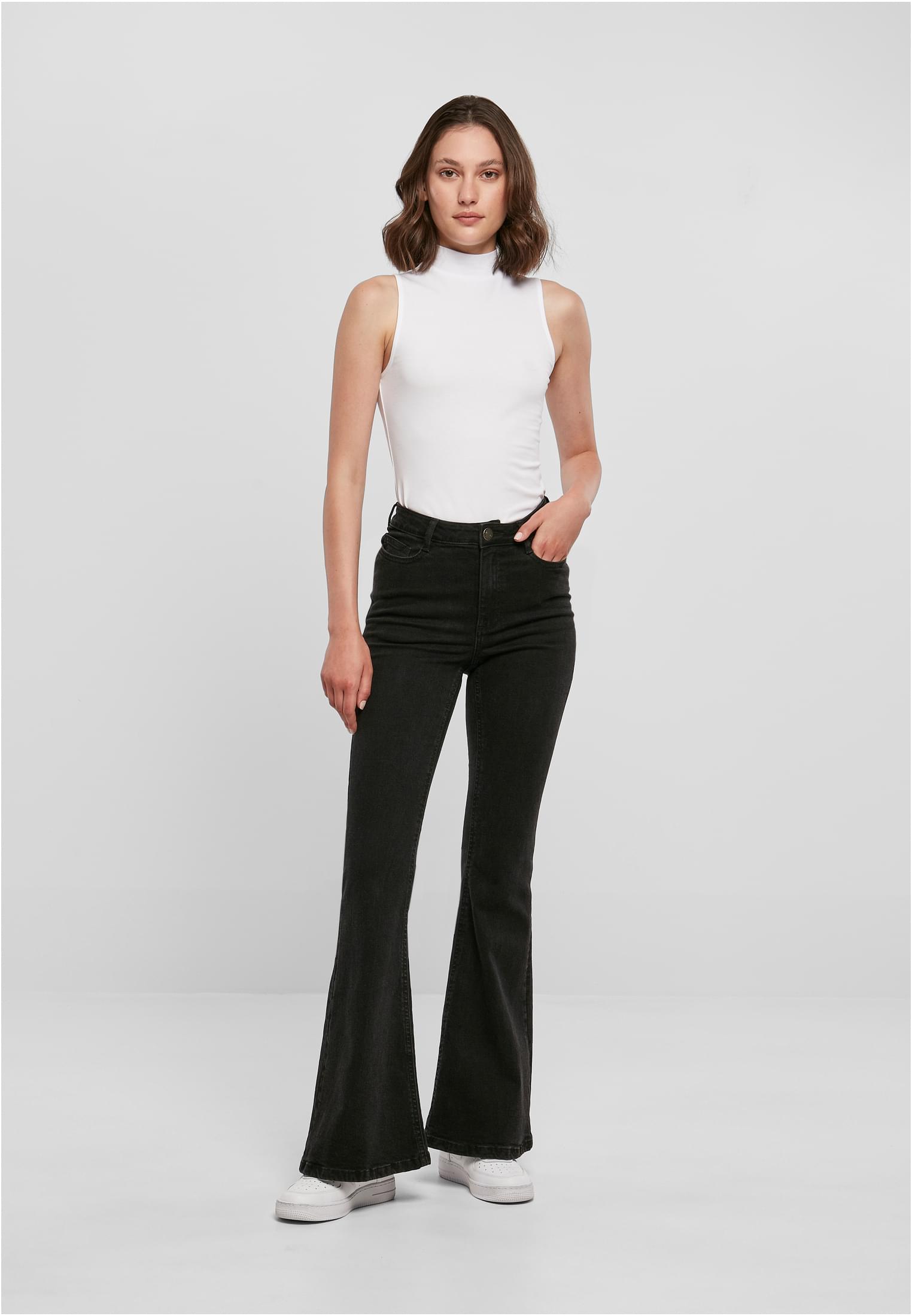 Ladies Sleeveless Turtleneck Body white | white