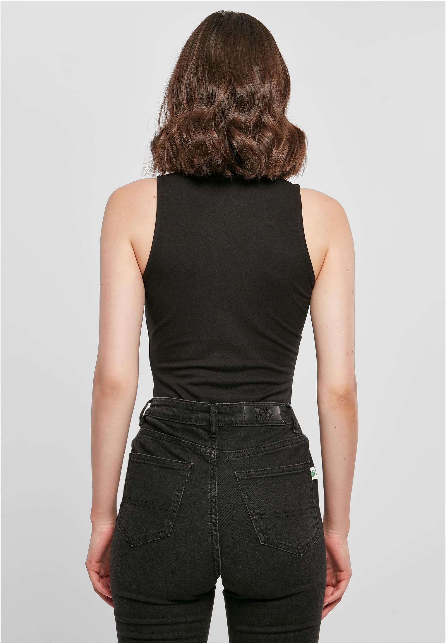 Ladies Sleeveless Turtleneck Body black | black