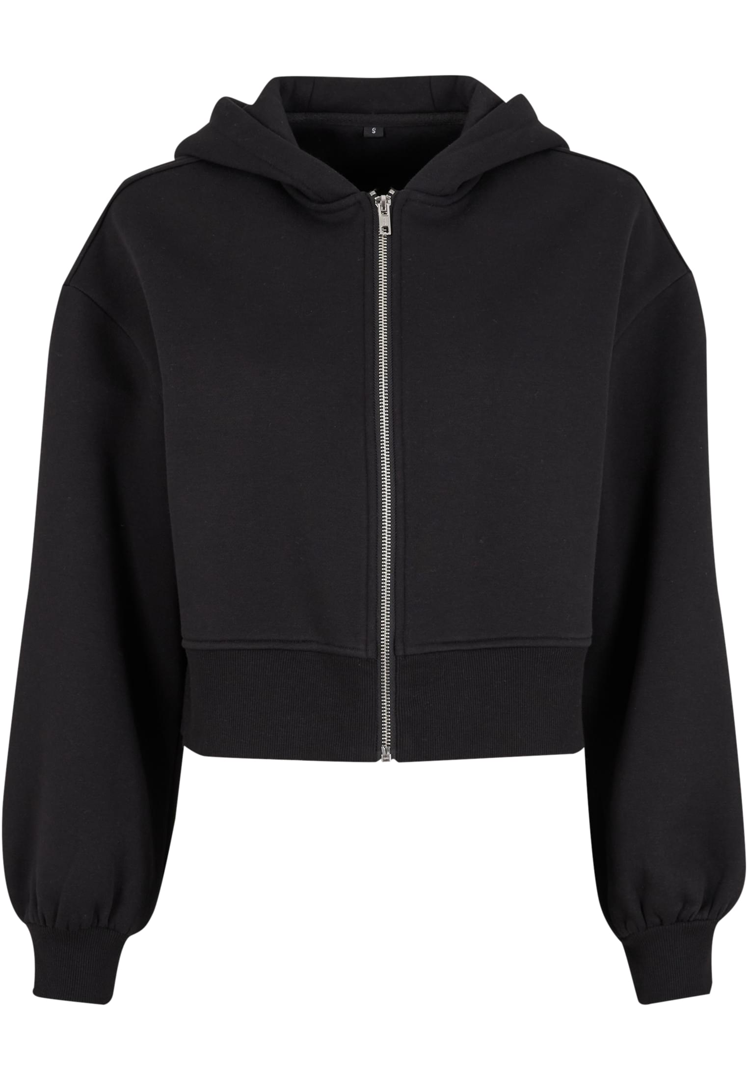 Ladies Short Oversized Zip Jacket black | black