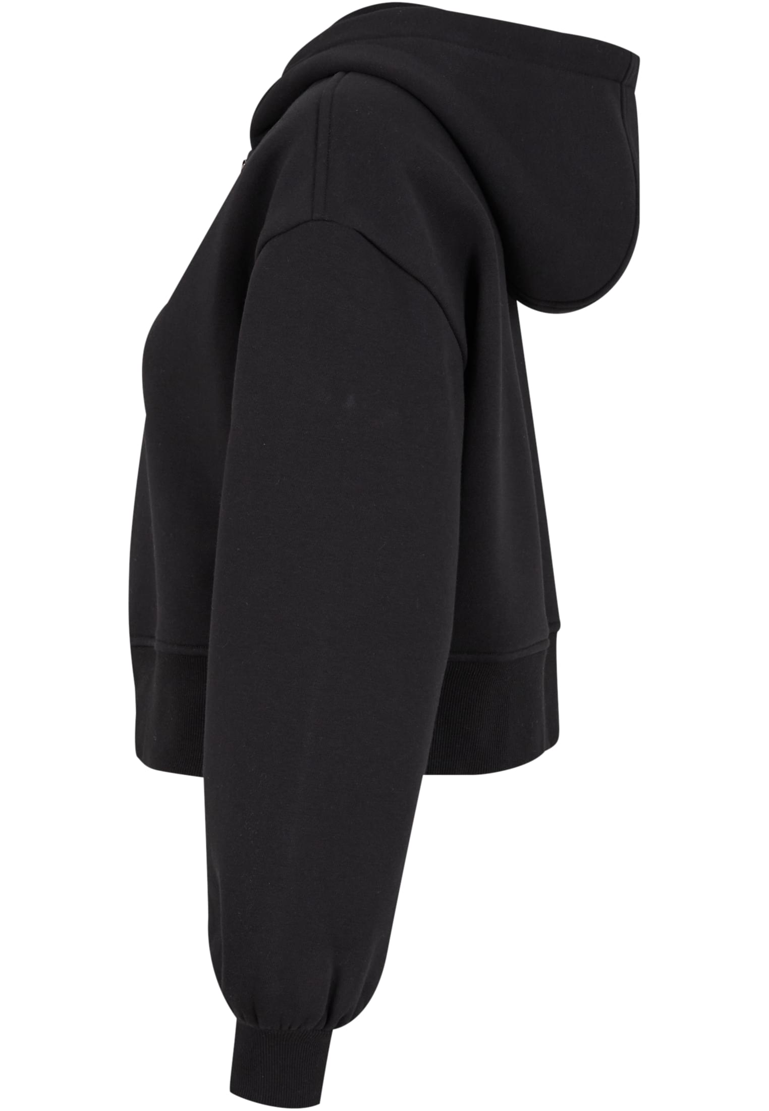 Ladies Short Oversized Zip Jacket black | black