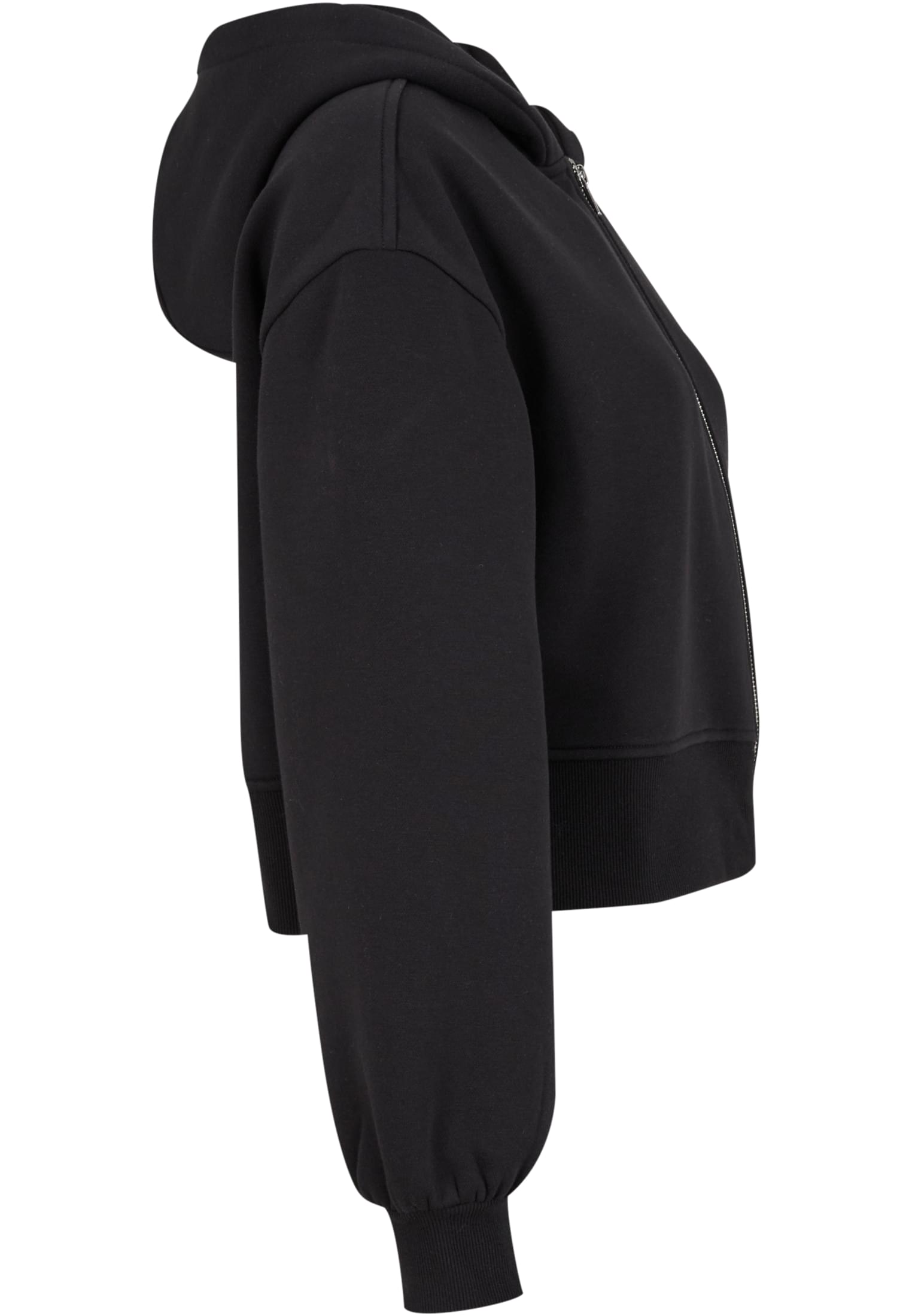 Ladies Short Oversized Zip Jacket black | black