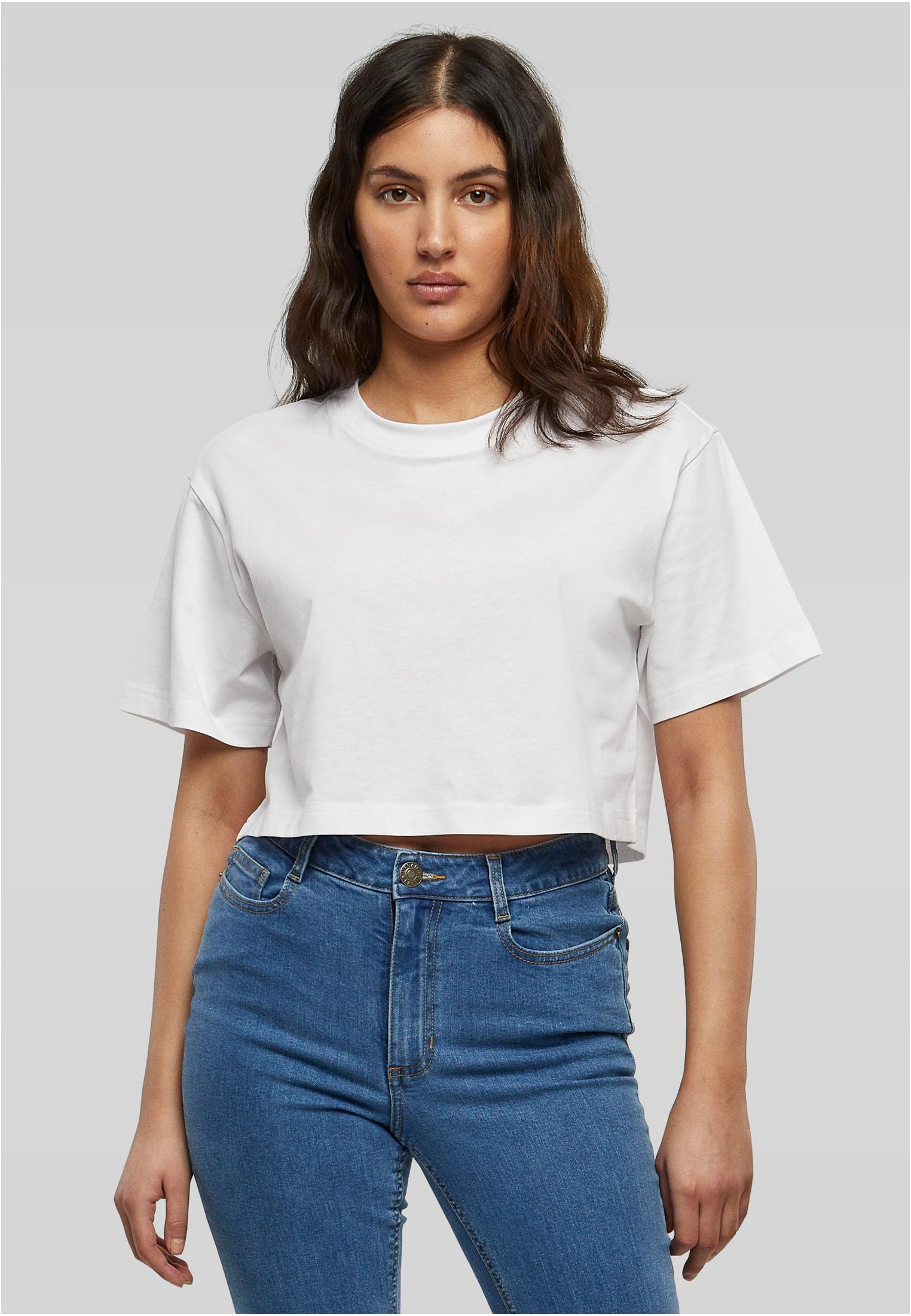 Ladies Short Oversized Tee white | white