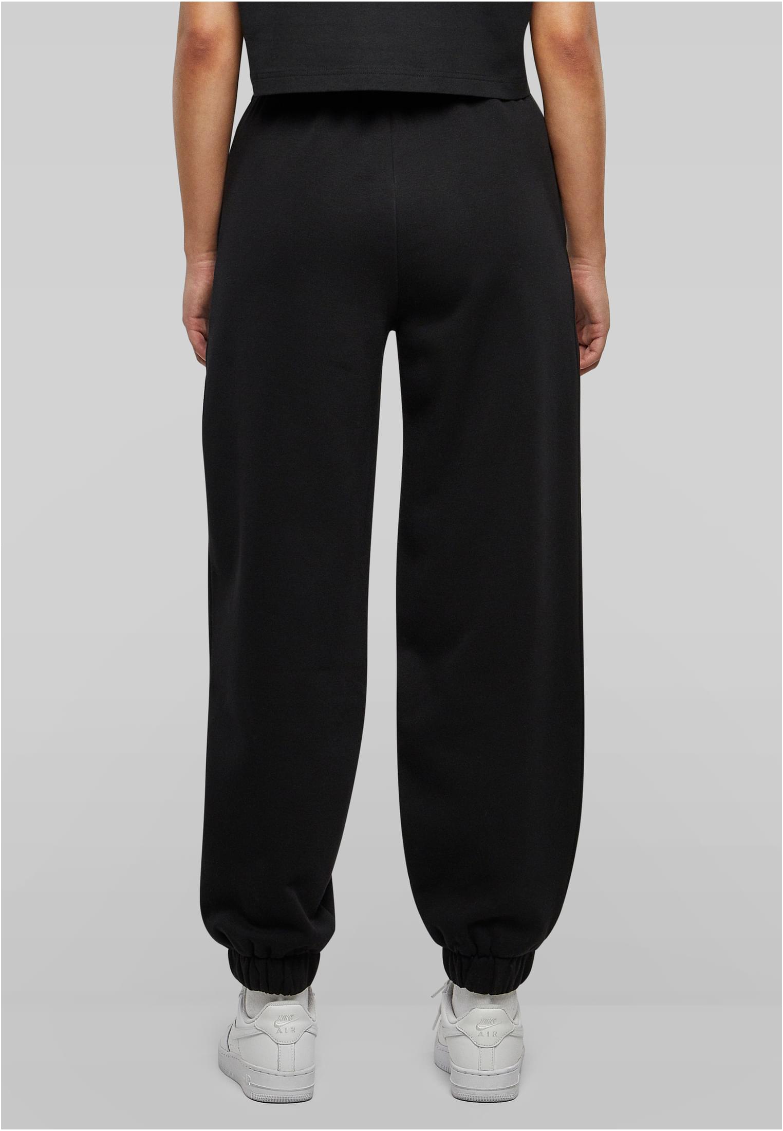 Ladies High Waist Ballon Sweat Pants black | black