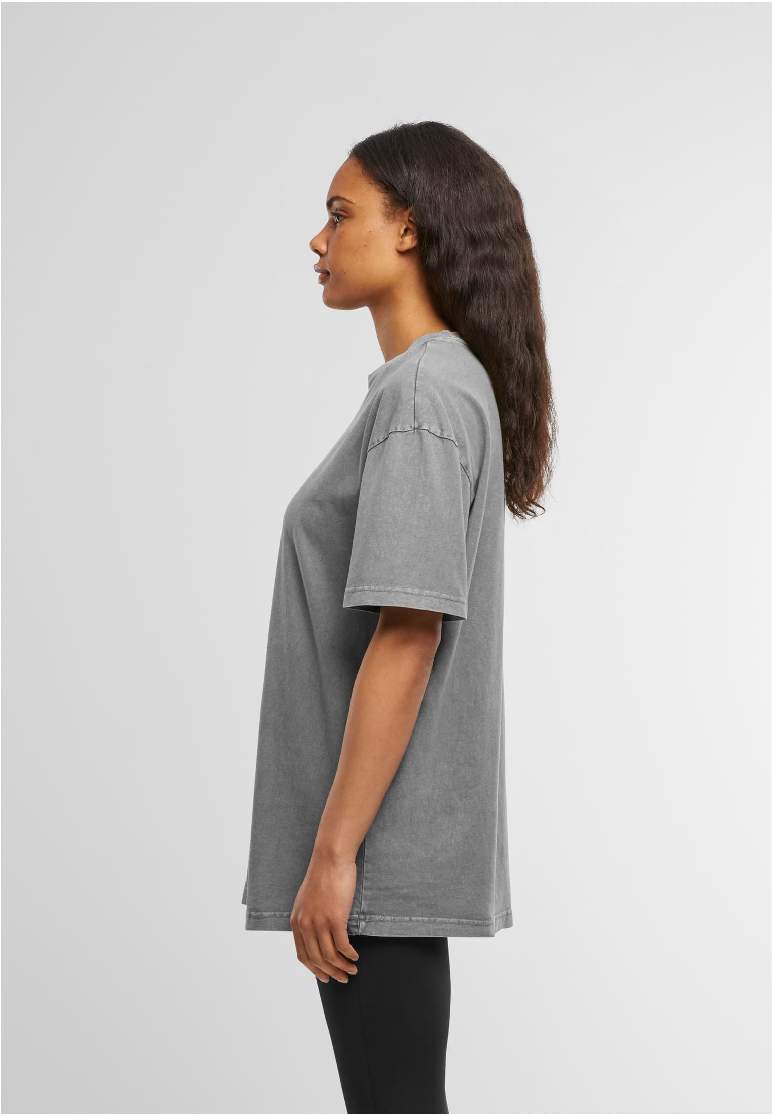 Ladies Oversized Acid Wash Tee asphalt | asphalt