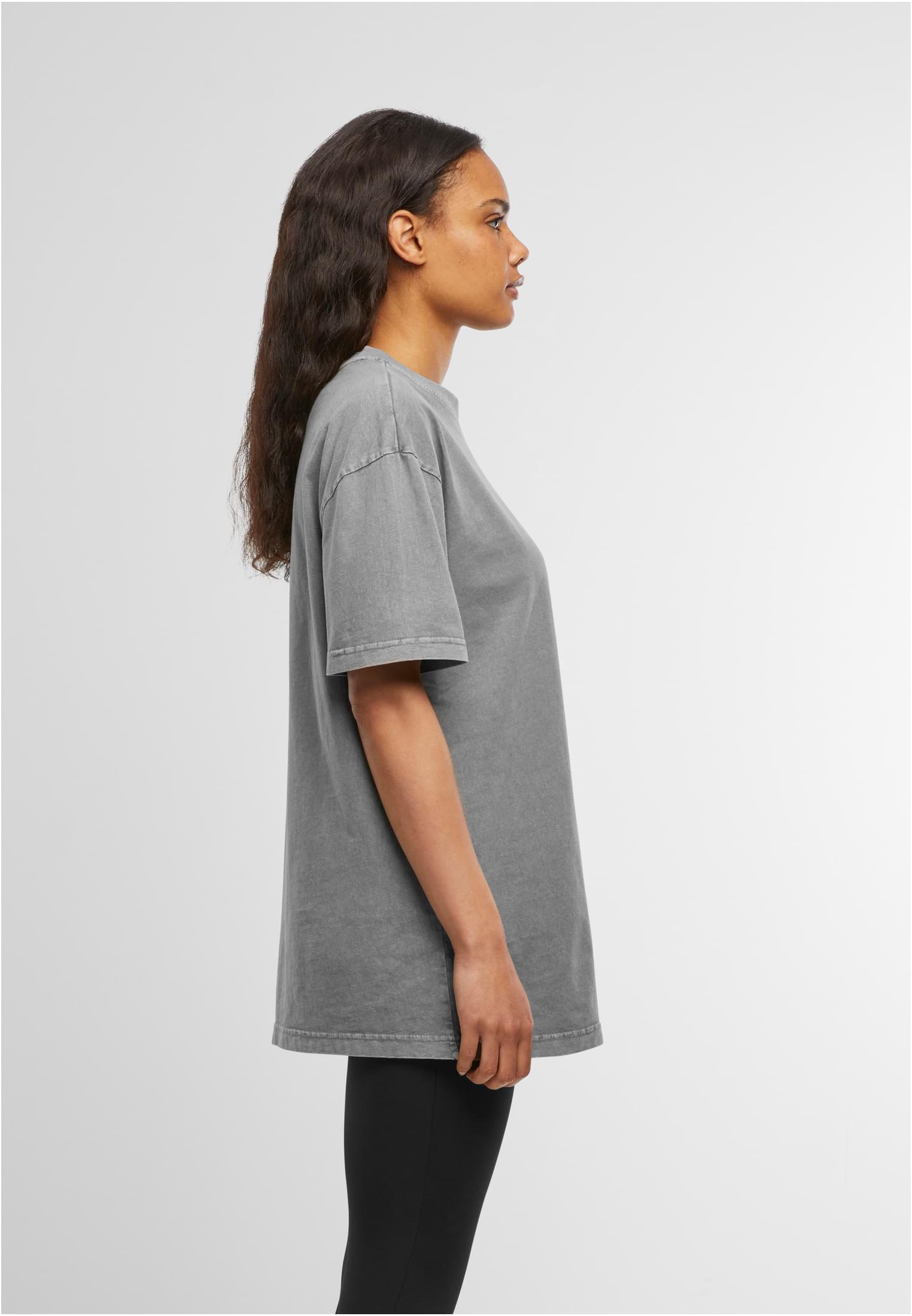 Ladies Oversized Acid Wash Tee asphalt | asphalt
