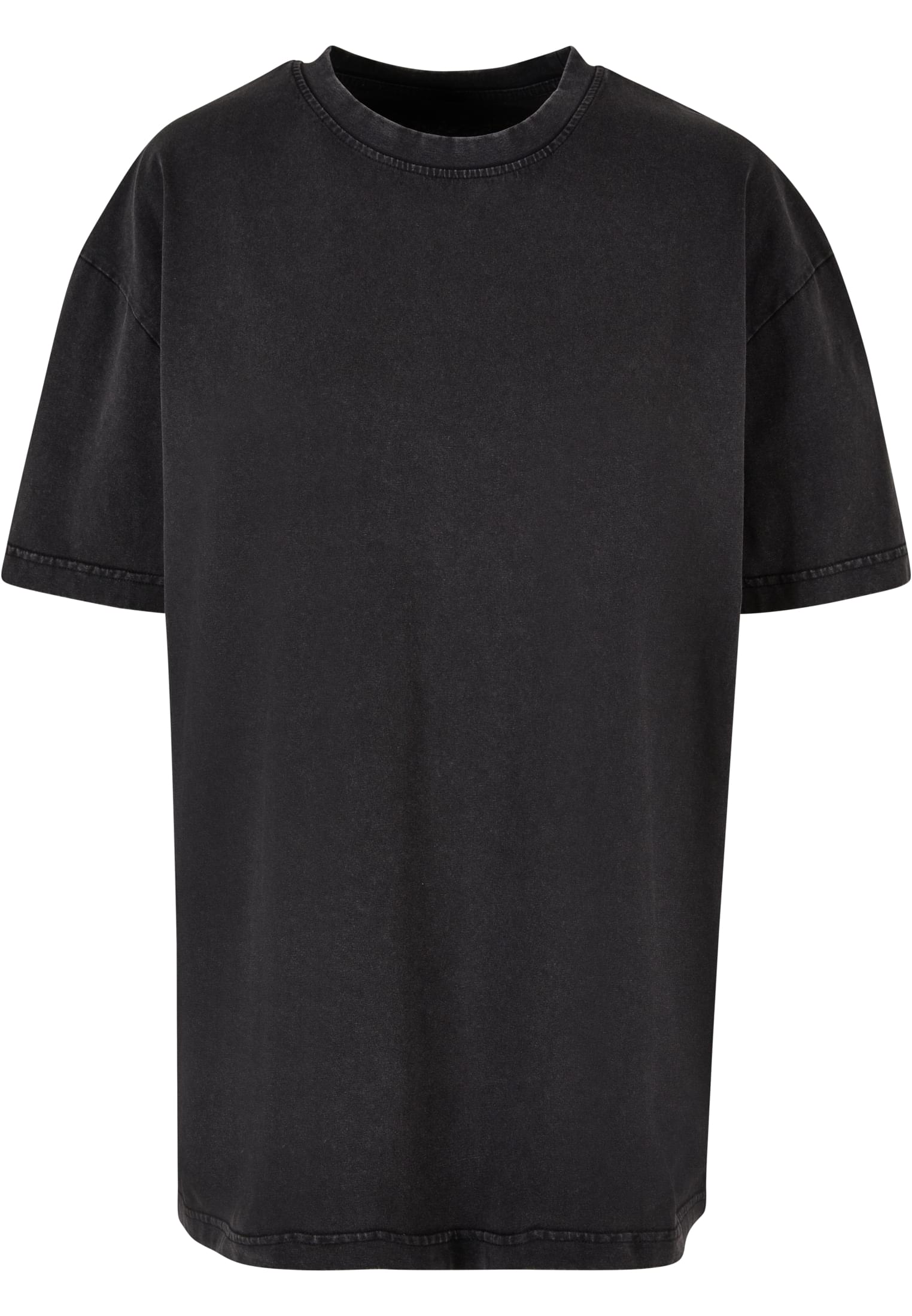 Ladies Oversized Acid Wash Tee black | black
