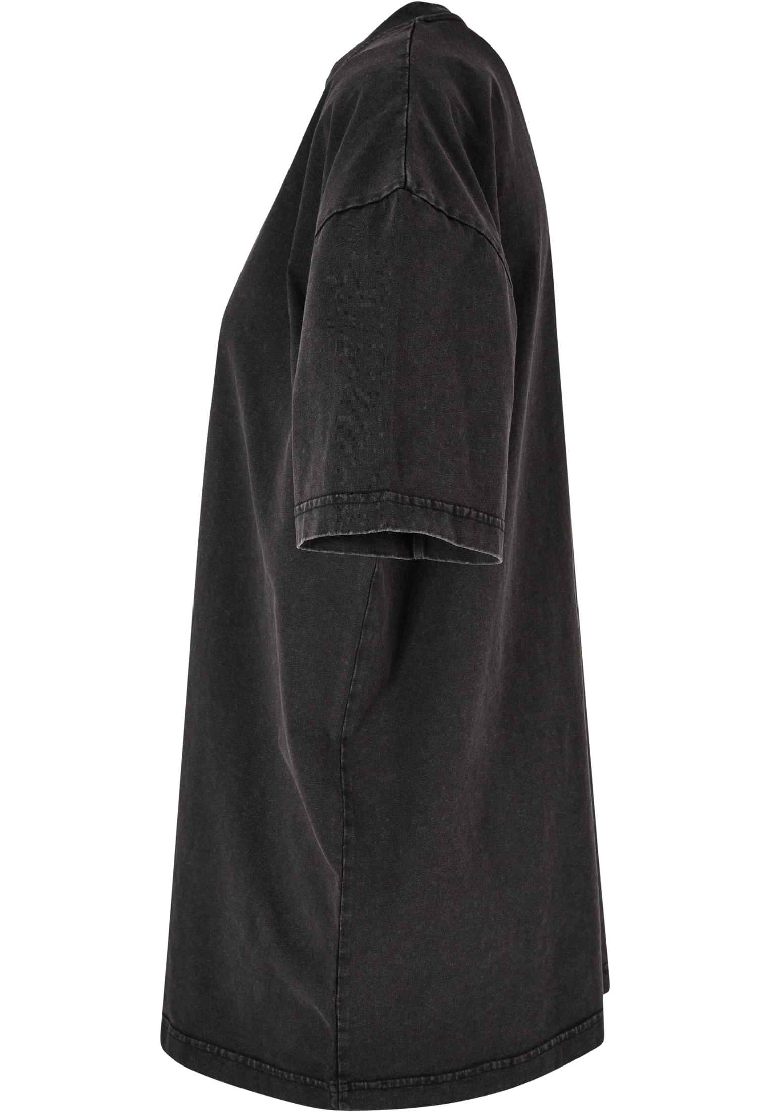 Ladies Oversized Acid Wash Tee black | black