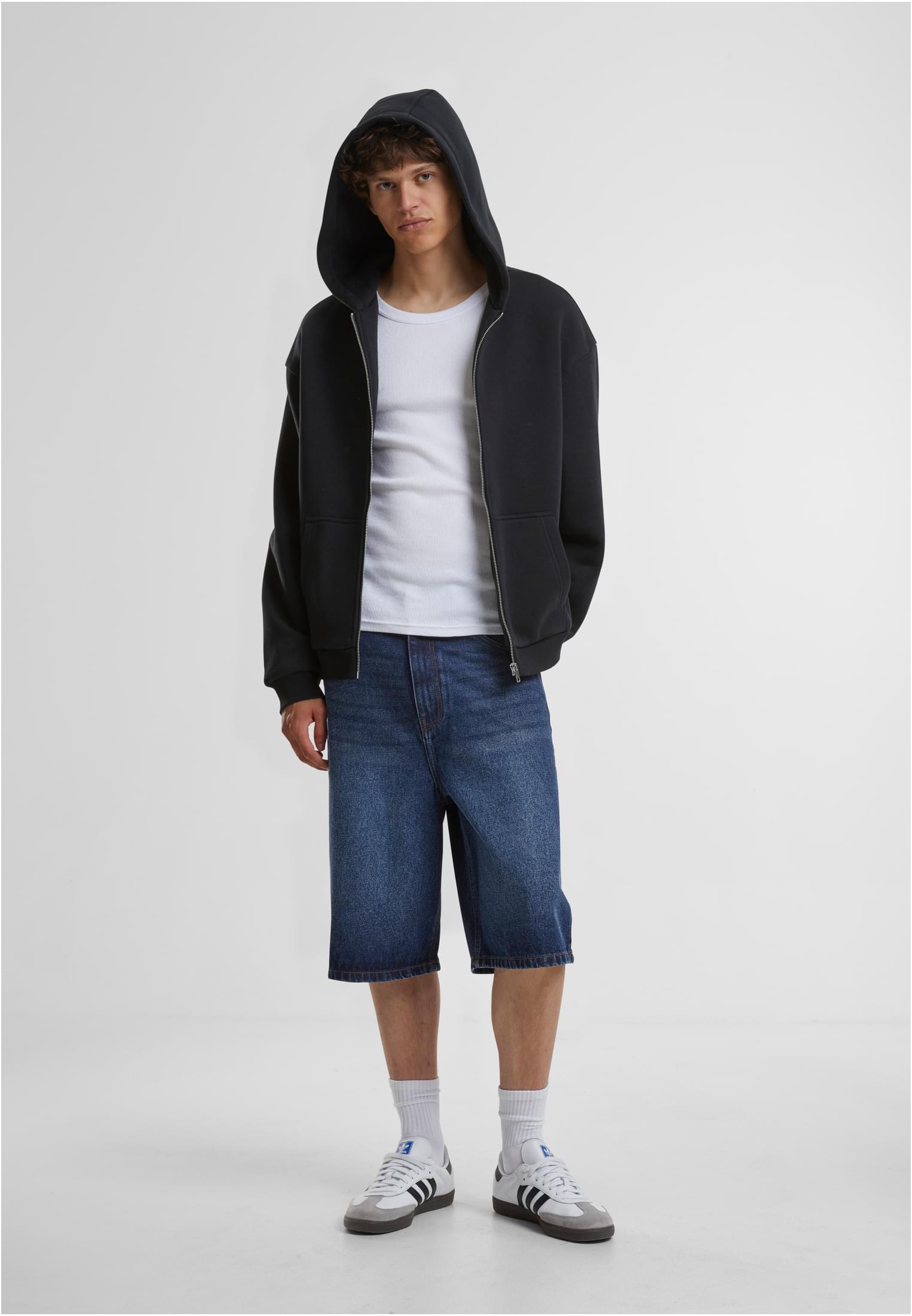 Fluffy Zip Hoody black | black
