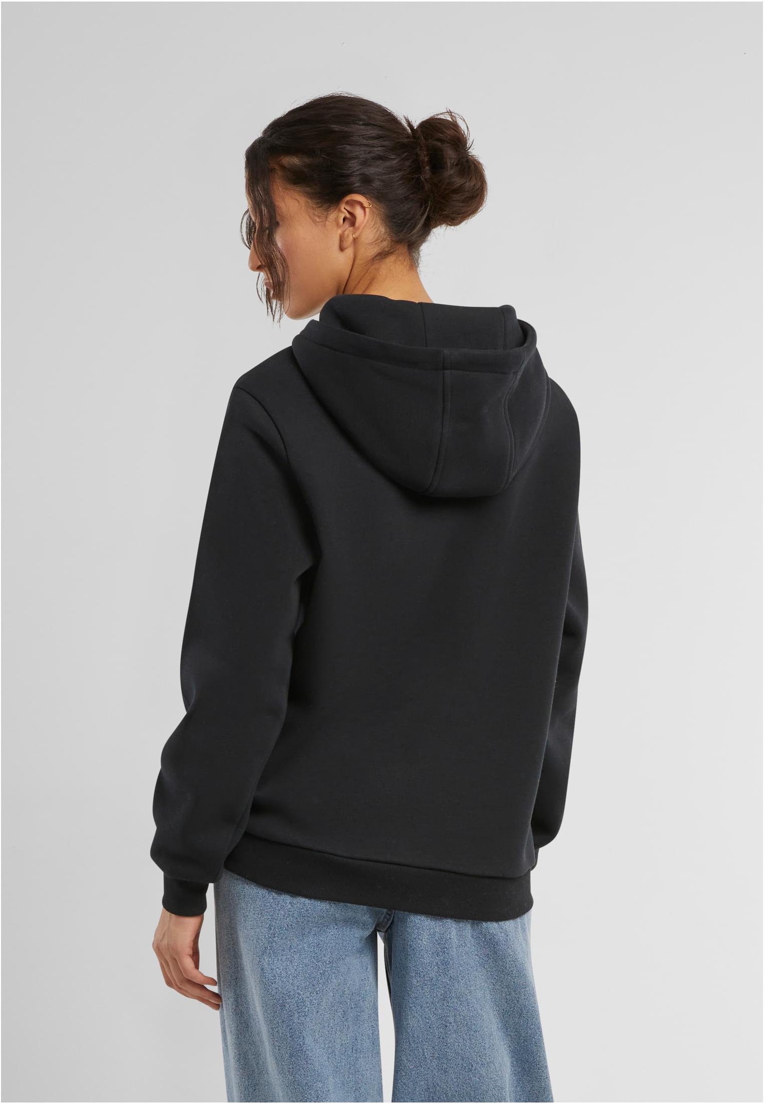 Ladies Fluffy Hoody black | black