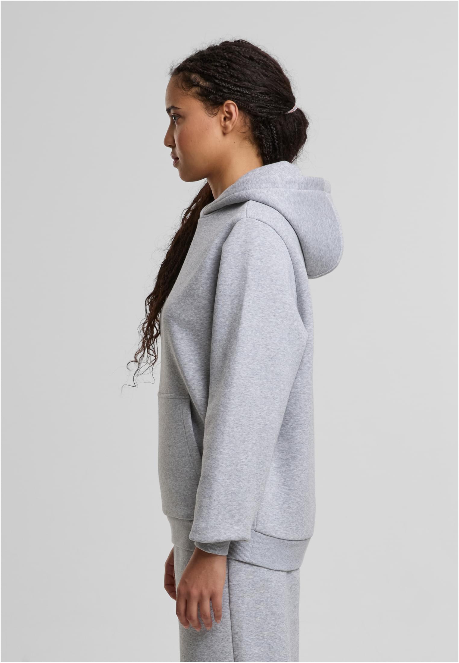 Ladies Fluffy Hoody heathergrey | heathergrey