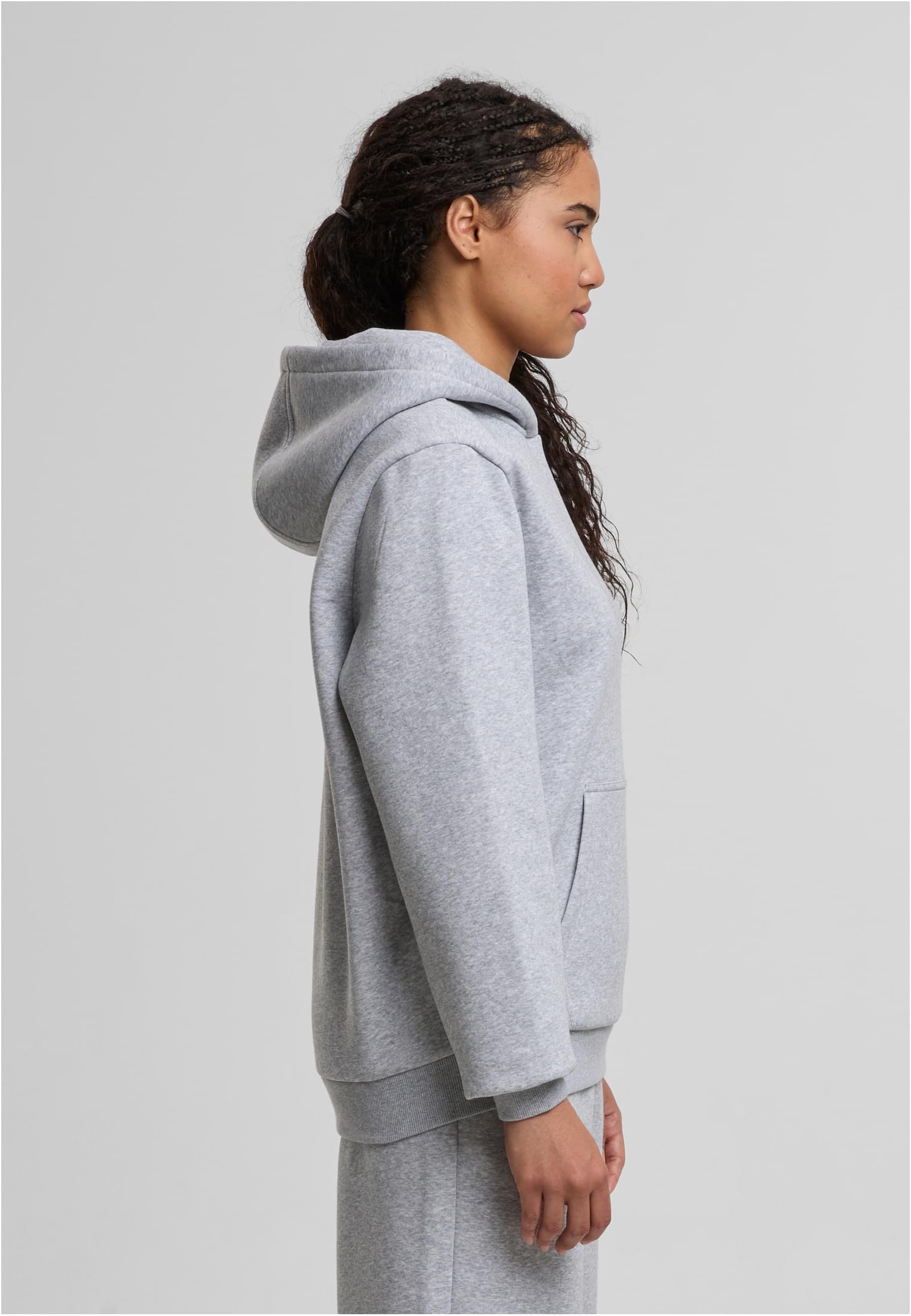 Ladies Fluffy Hoody heathergrey | heathergrey