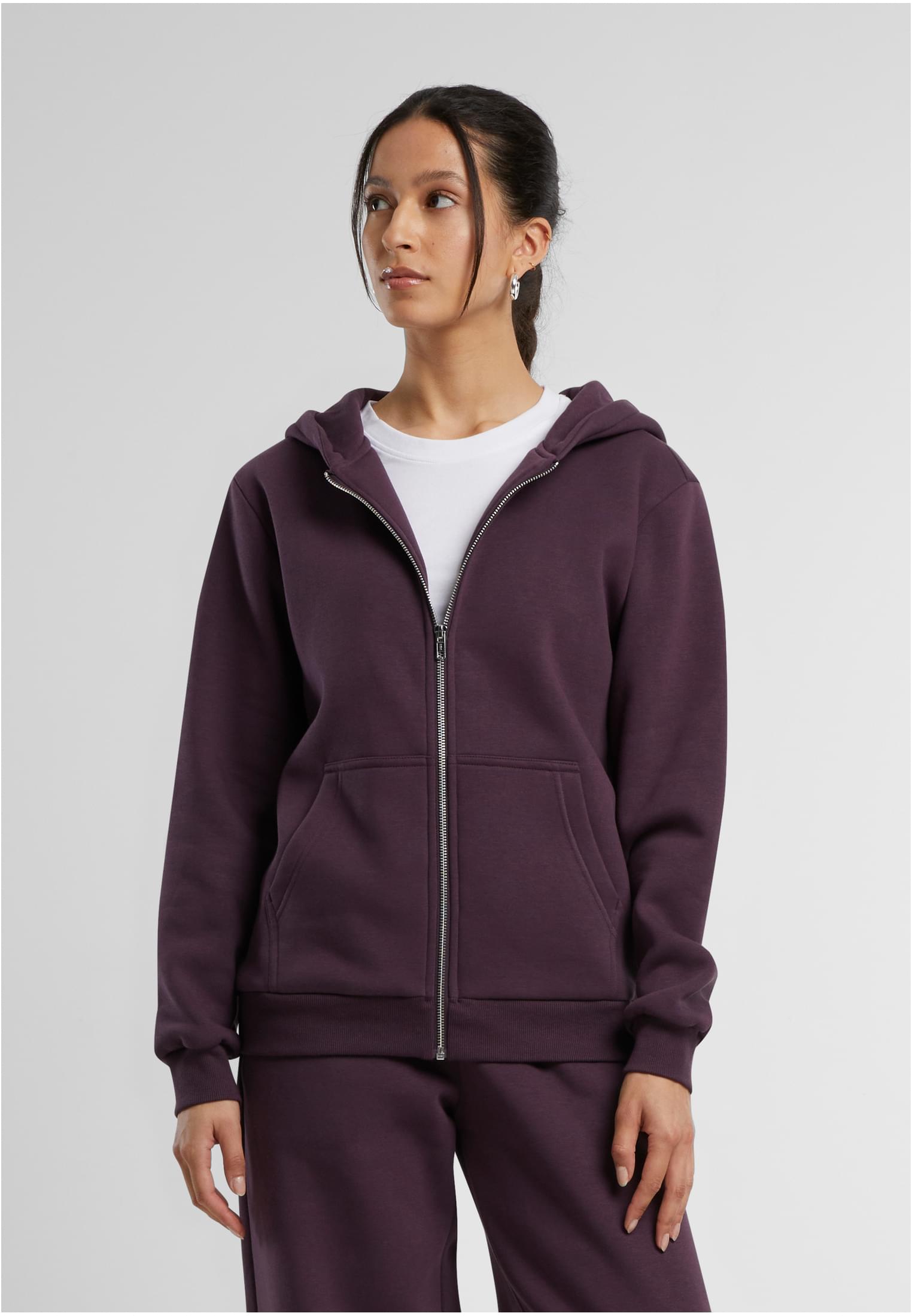 Ladies Fluffy Zip Hoody plumpurple | plumpurple