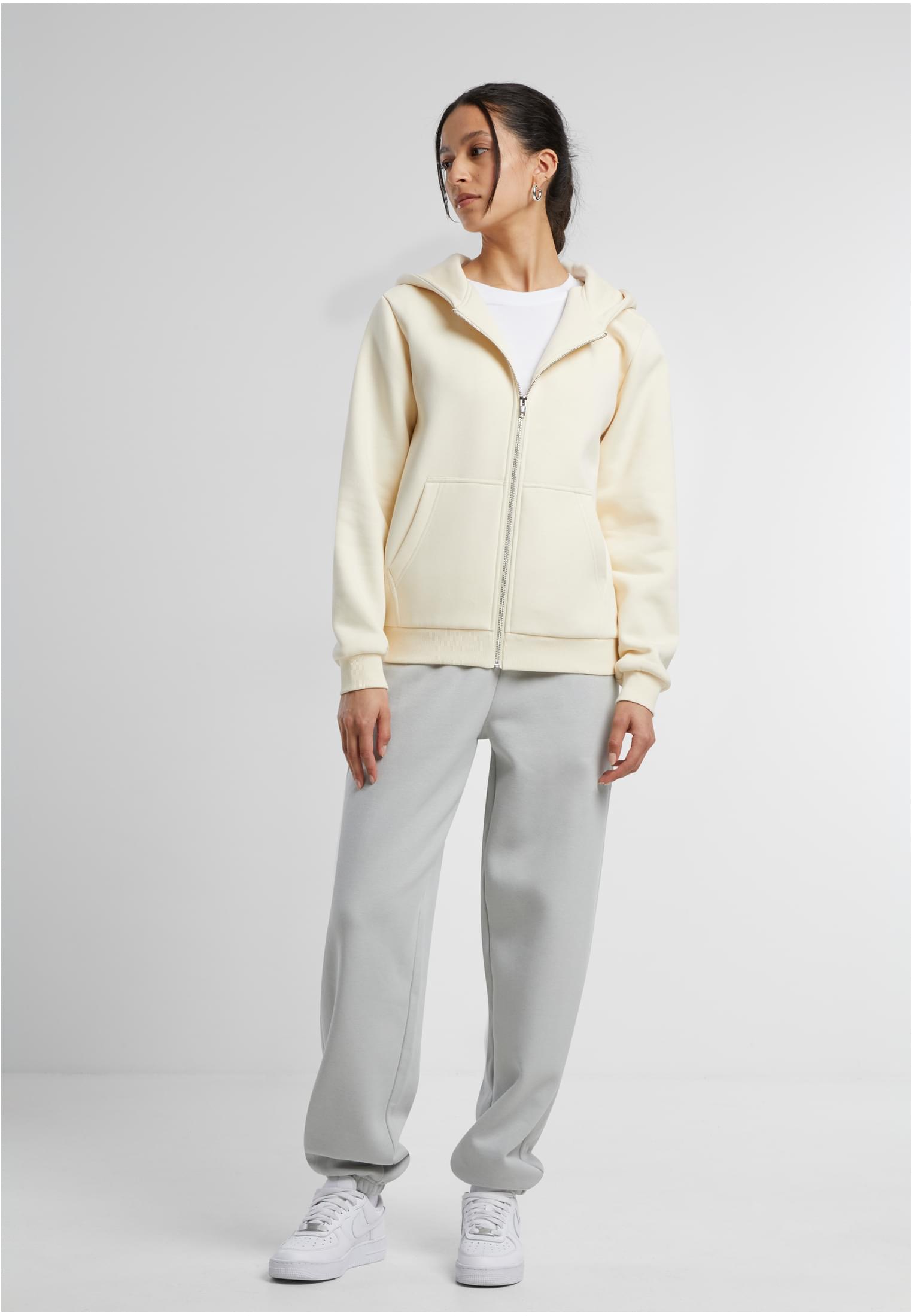 Ladies Fluffy Zip Hoody whitesand | whitesand