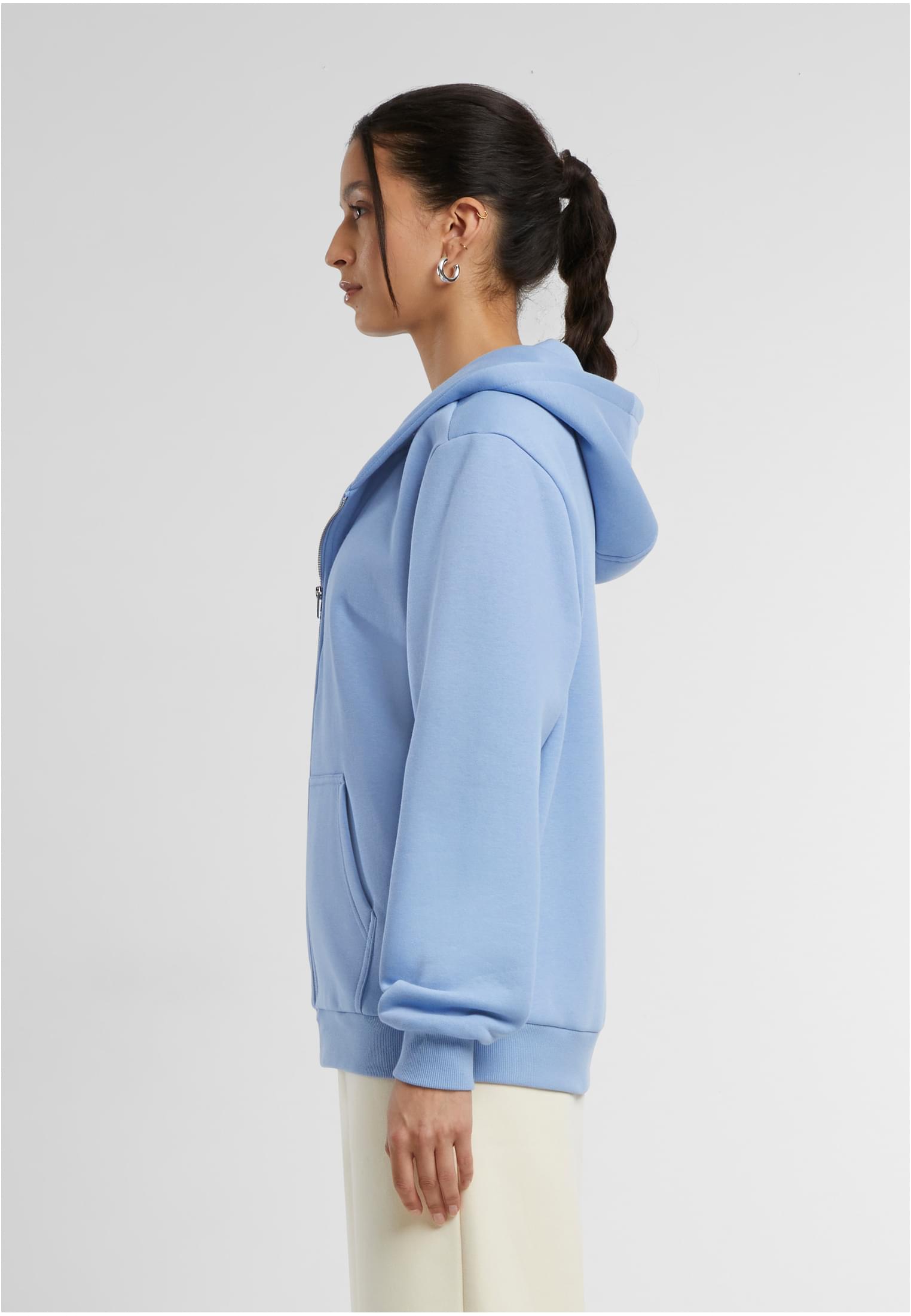 Ladies Fluffy Zip Hoody powderblue | powderblue