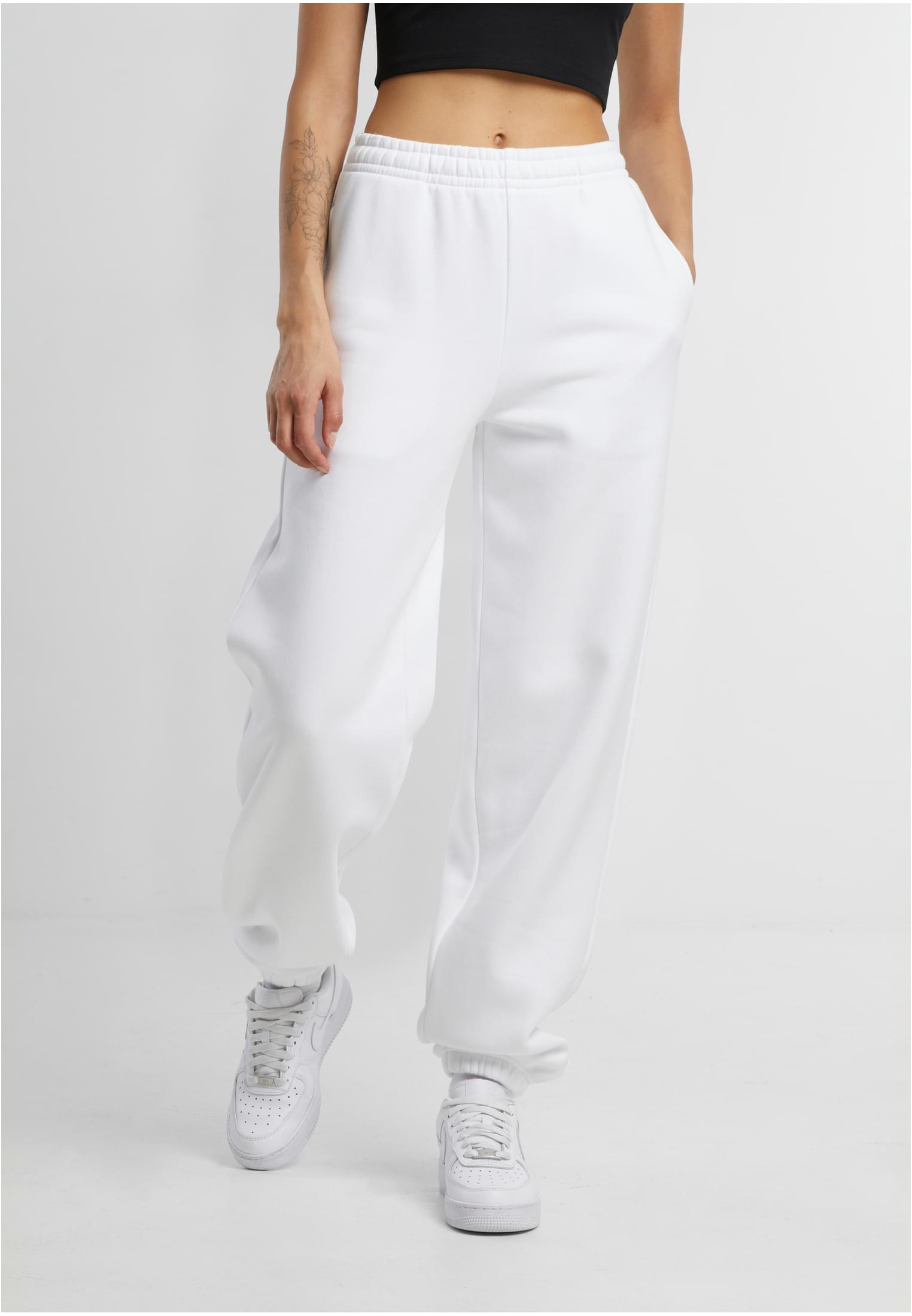 Ladies Fluffy Sweatpants white | white