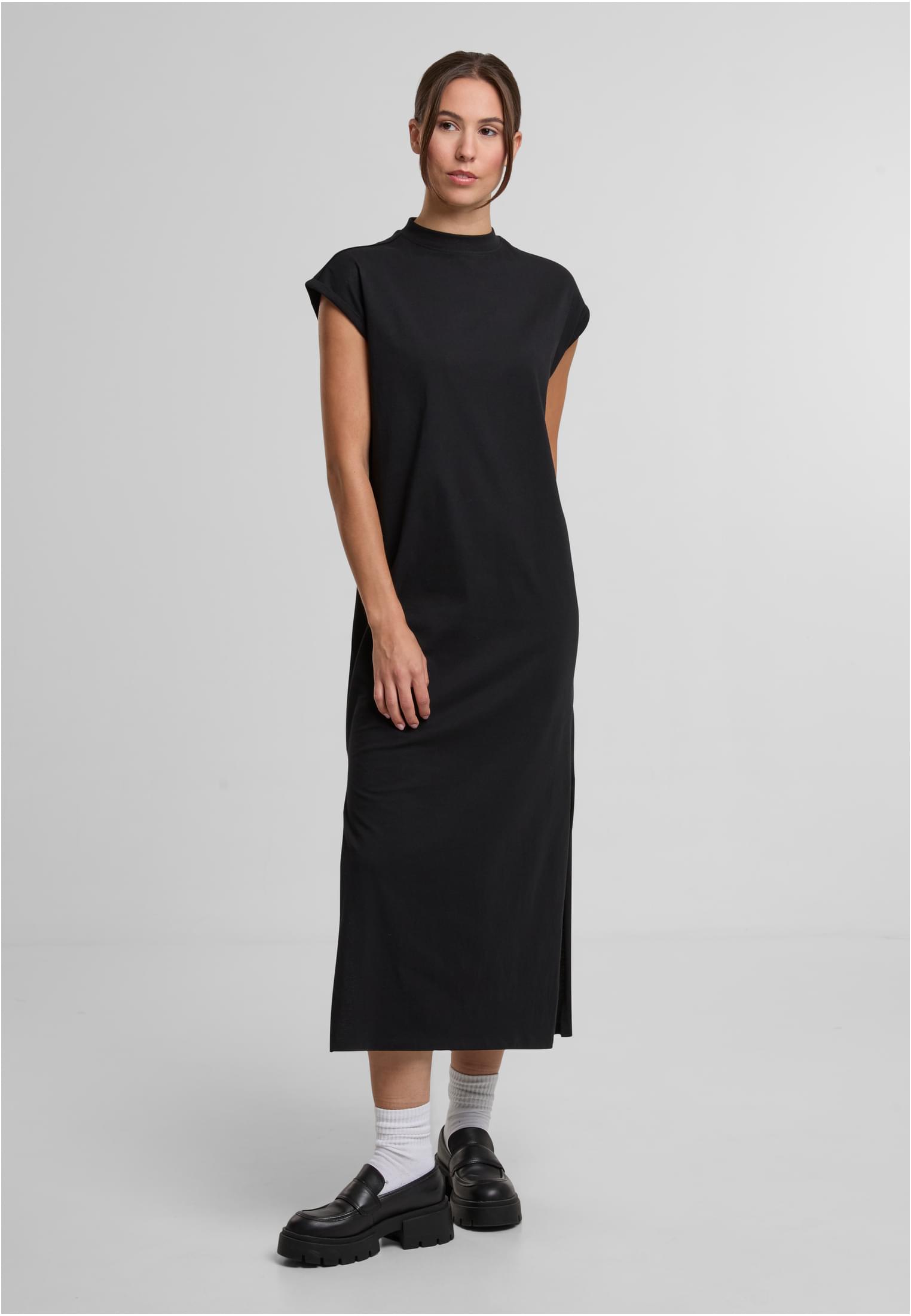 Ladies Long Extended Shoulder Dress black | black