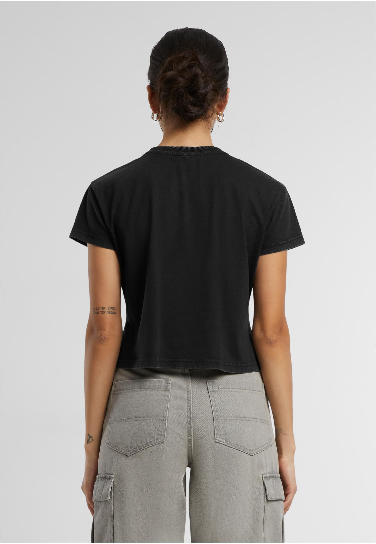 Ladies Vintage Cropped Tee black | black