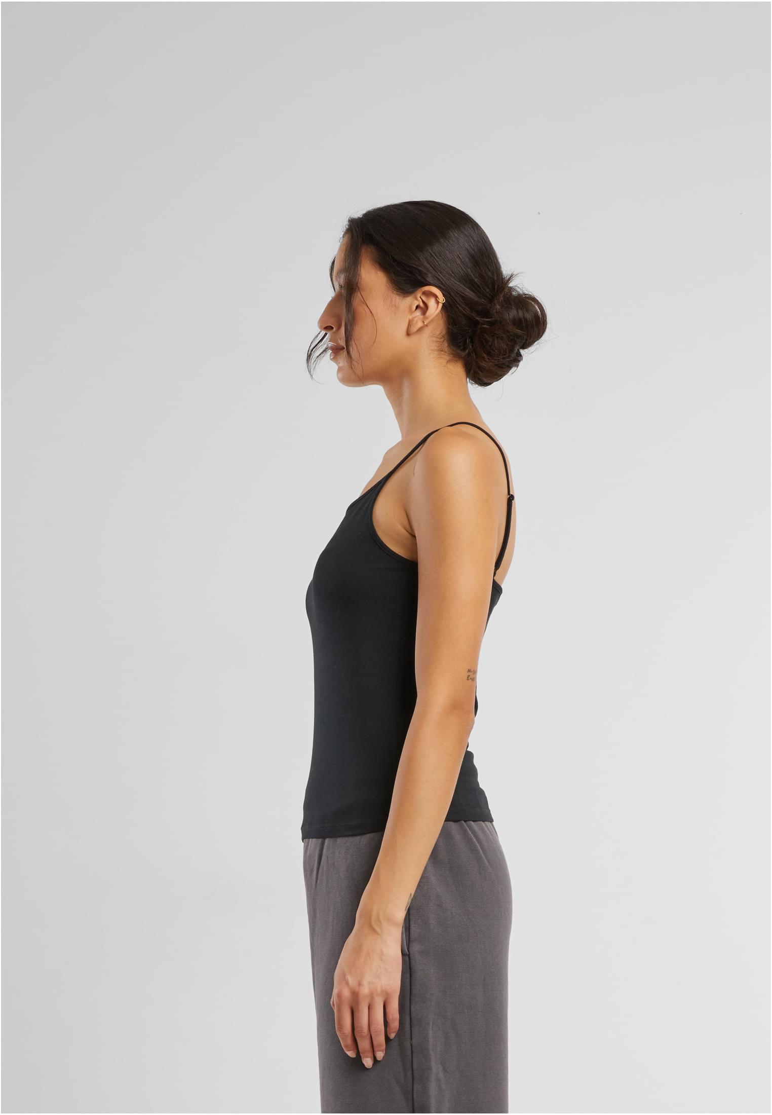 Ladies Stretch Jersey Short Slim Top black | black