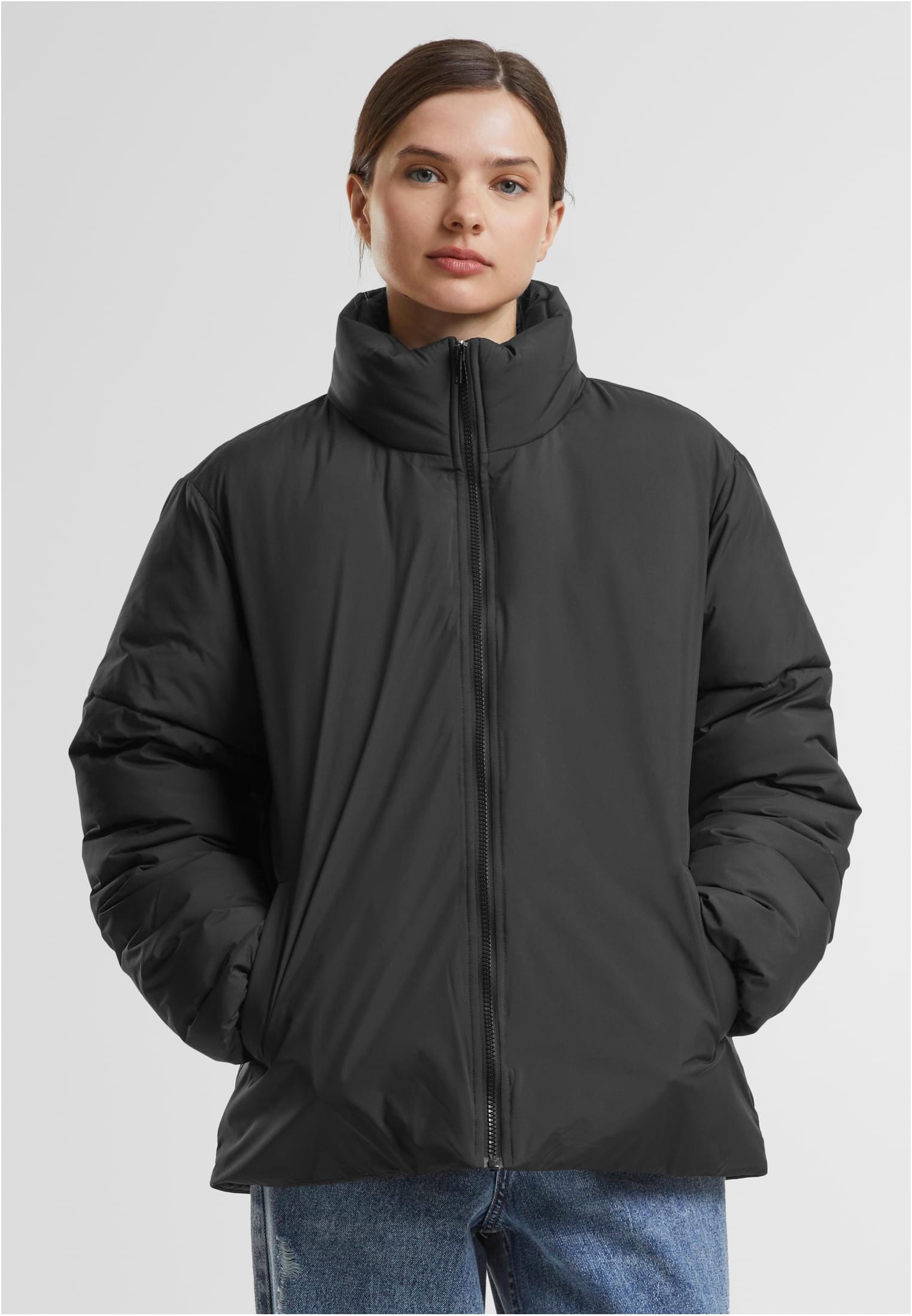 Ladies Loose Puffer Jacket black | black