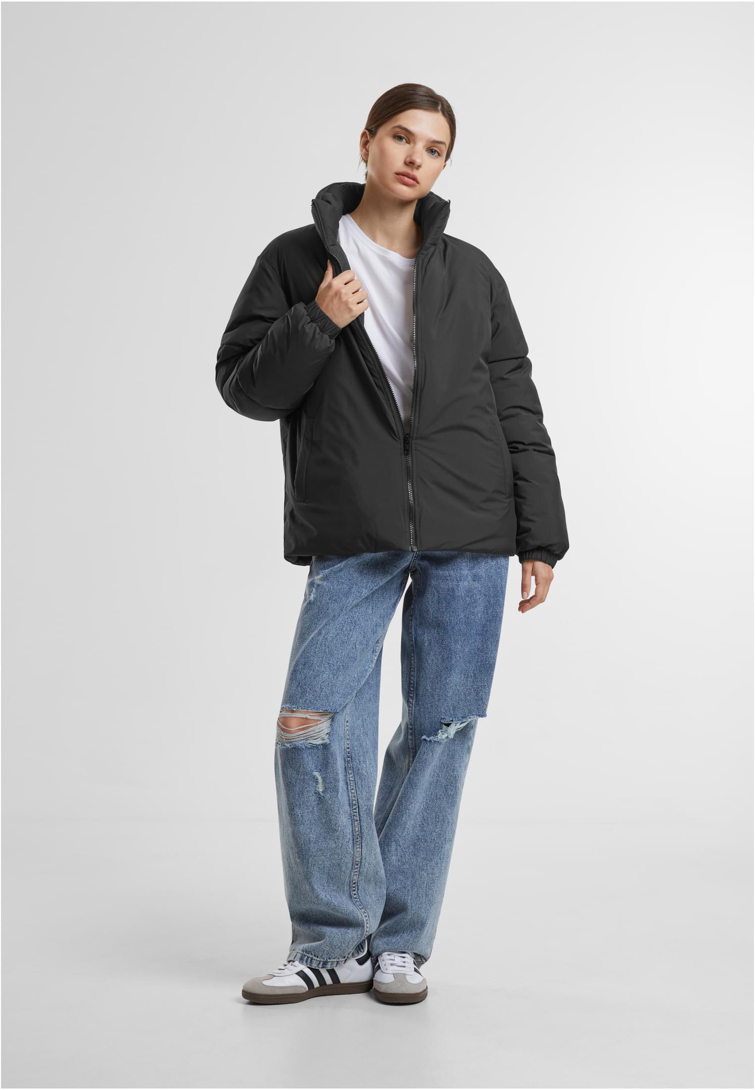 Ladies Loose Puffer Jacket black | black