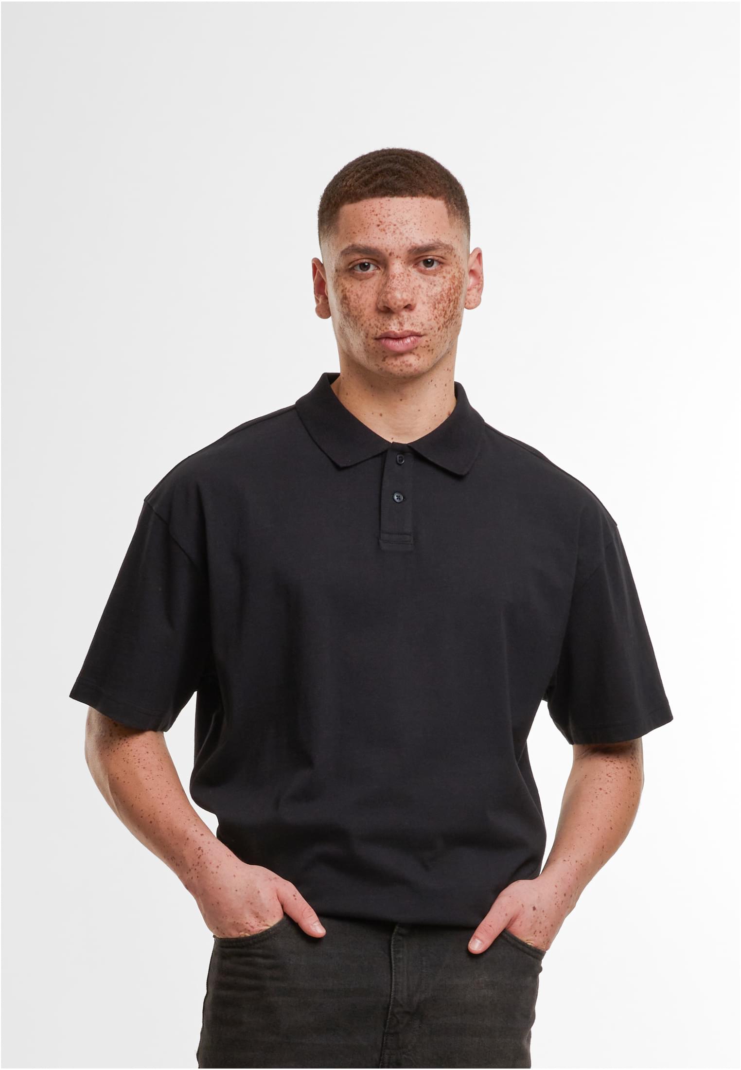 Oversized Polo Shirt black | black