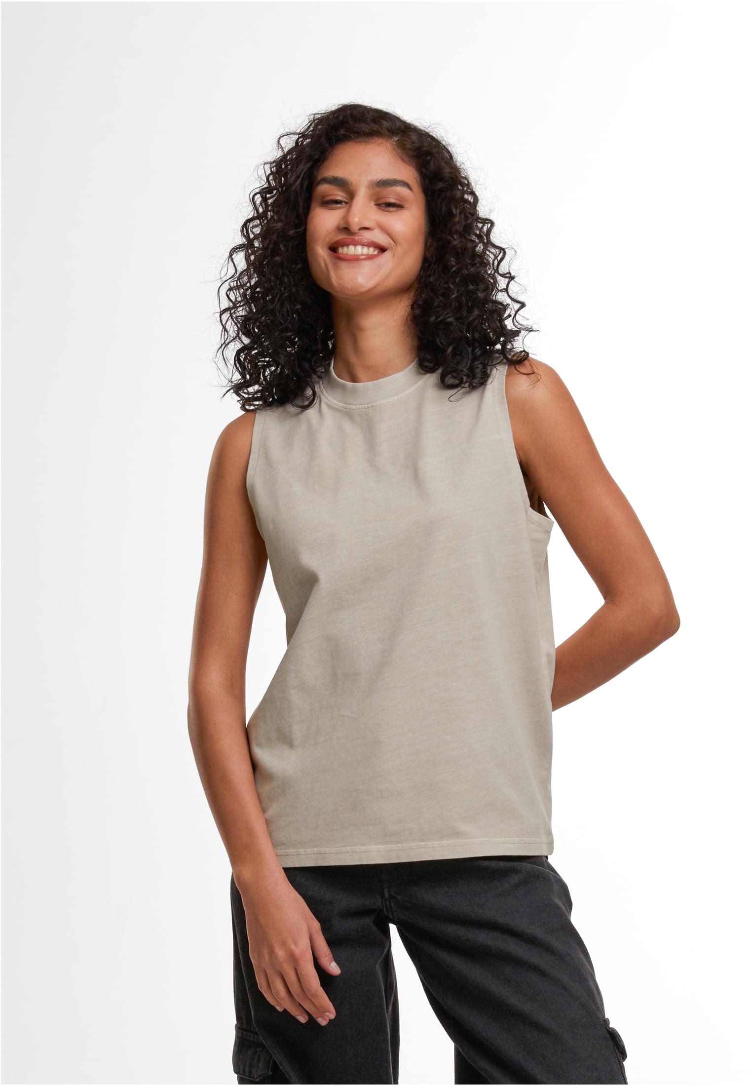 Ladies Vintage Washed Sleeveless Tee chalkdust | chalkdust
