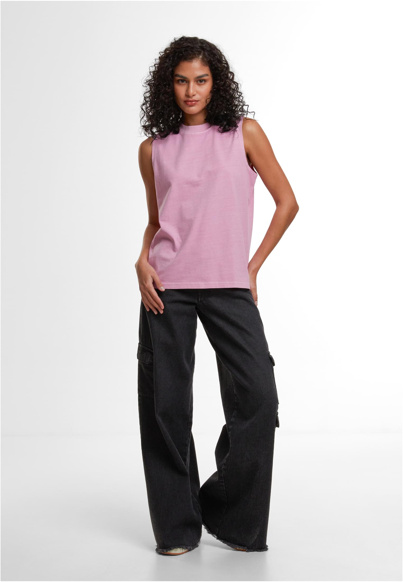 Ladies Vintage Washed Sleeveless Tee coolpink | coolpink