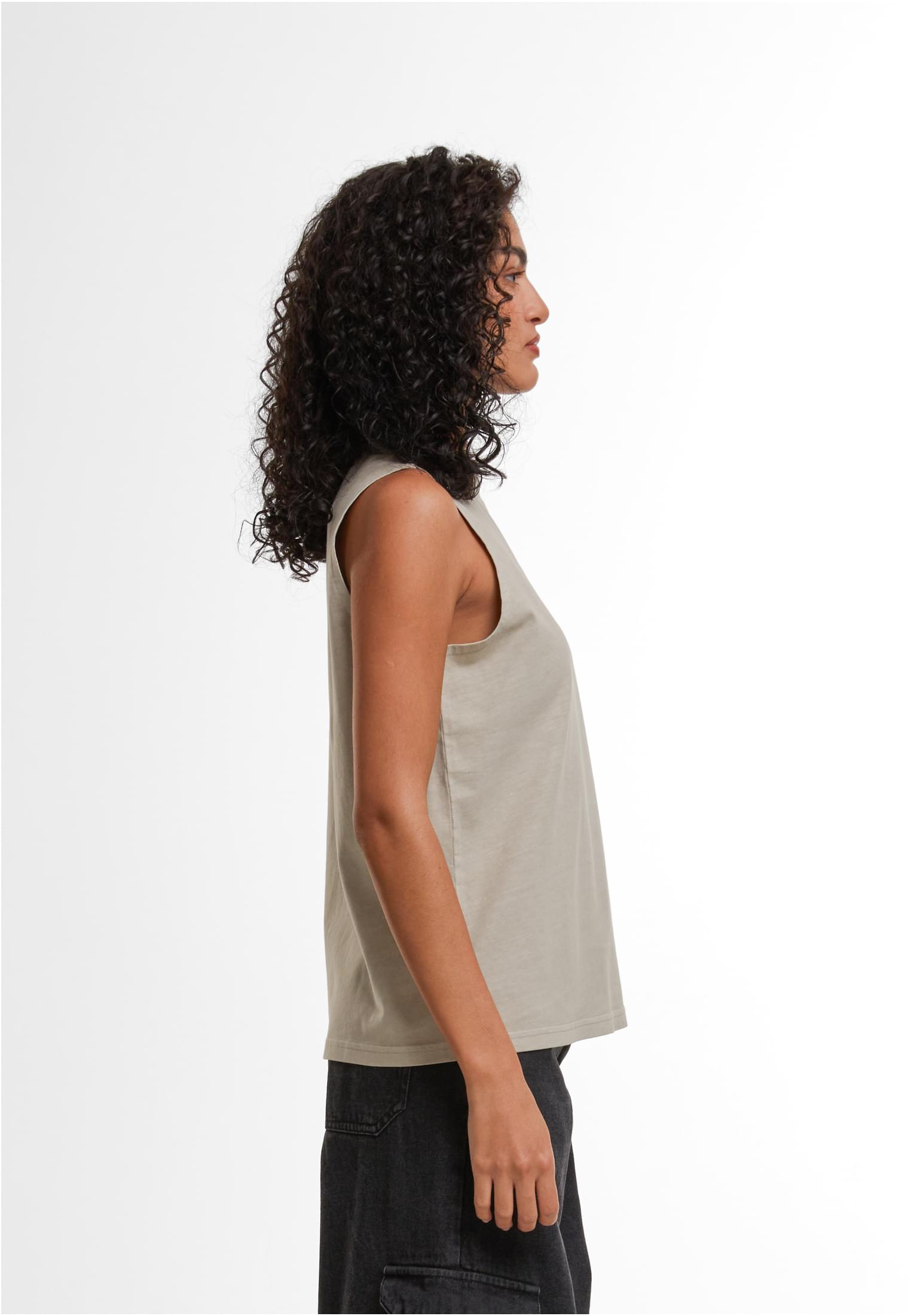Ladies Vintage Washed Sleeveless Tee chalkdust | chalkdust