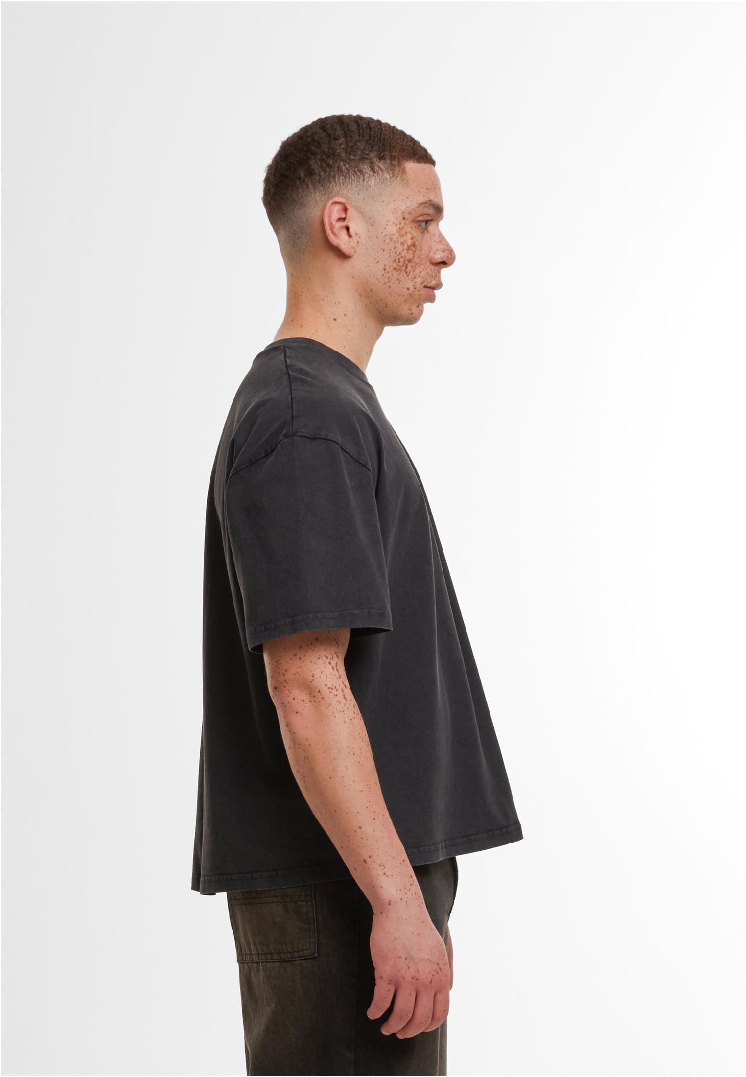 Vintage Cropped Heavy Oversize Tee black | black