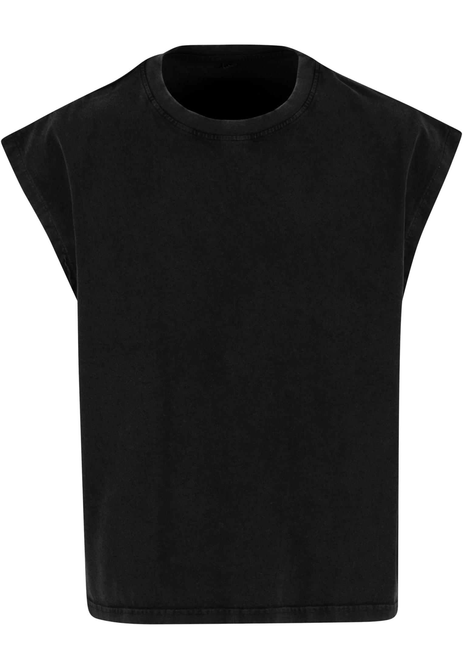 Vintage Cropped Heavy Sleeveless Tee black | black