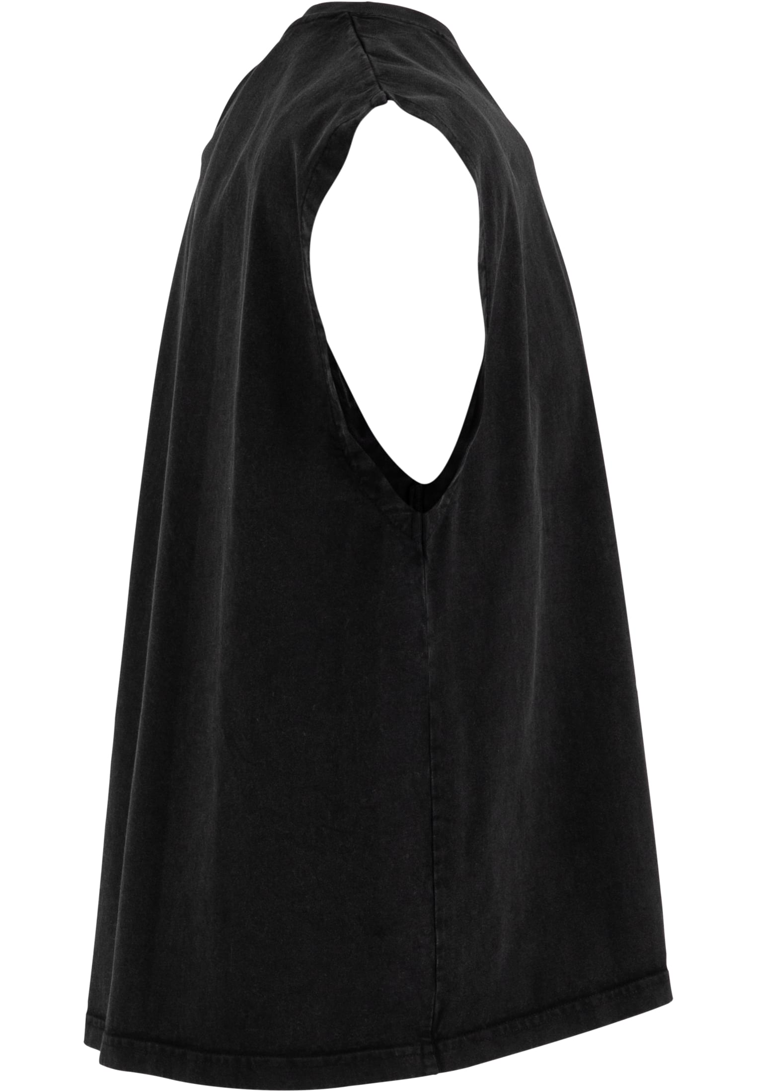 Vintage Cropped Heavy Sleeveless Tee black | black
