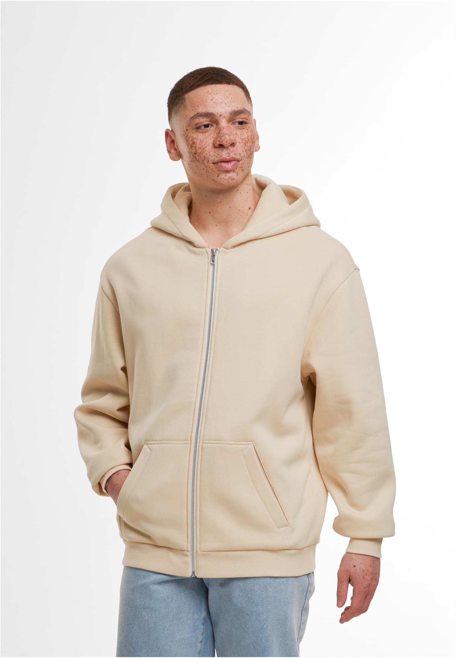 Loose Fit Zip Hoody sand | sand