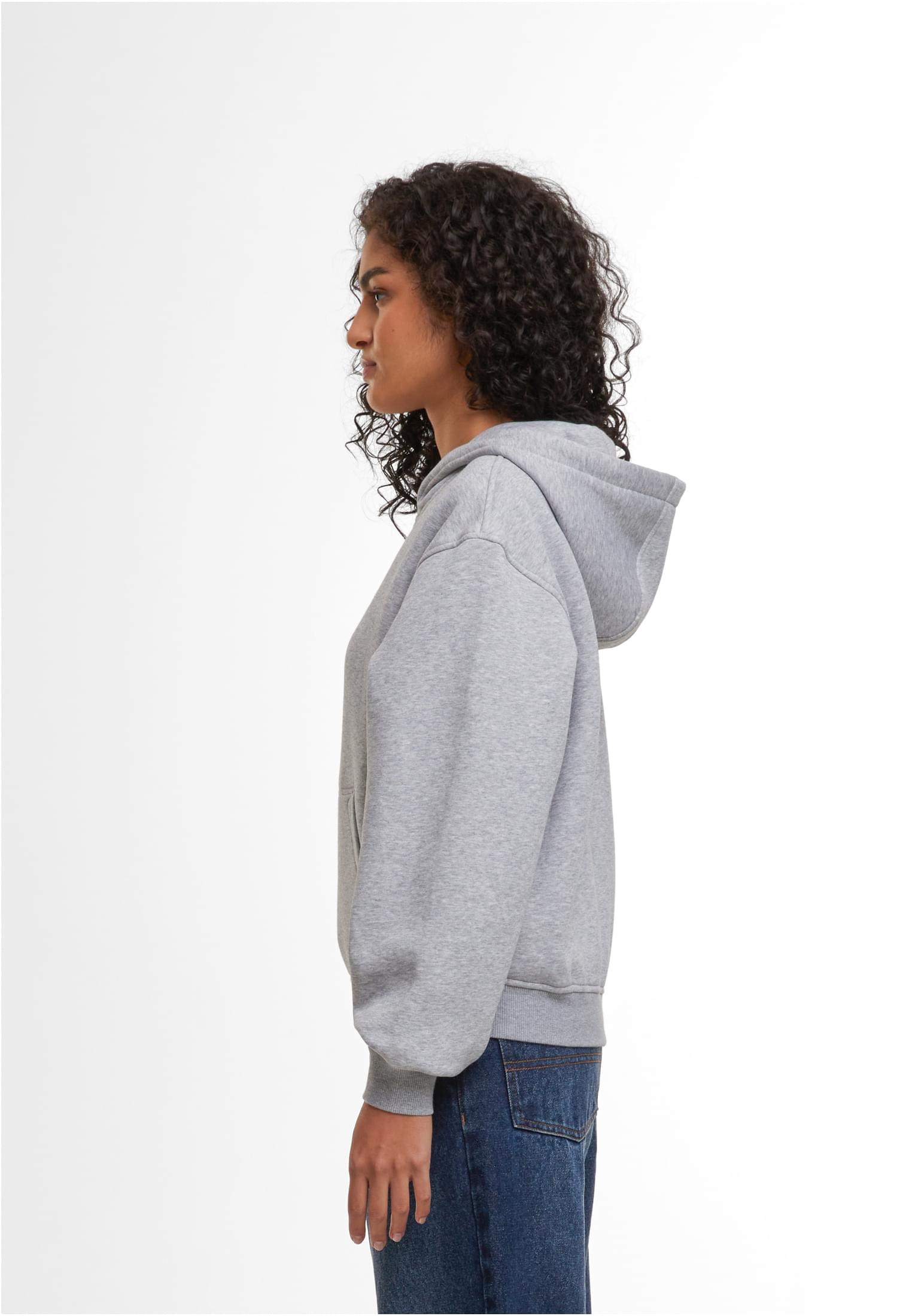 Ladies Loose Fit Hoody heathergrey | heathergrey