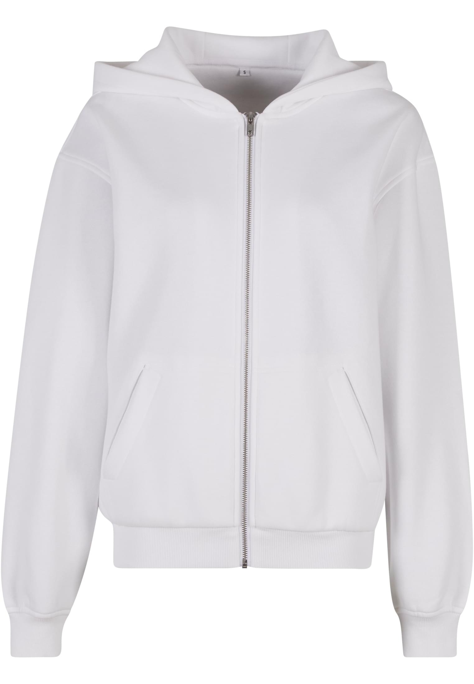 Ladies Loose Fit Zip Hoody white | white