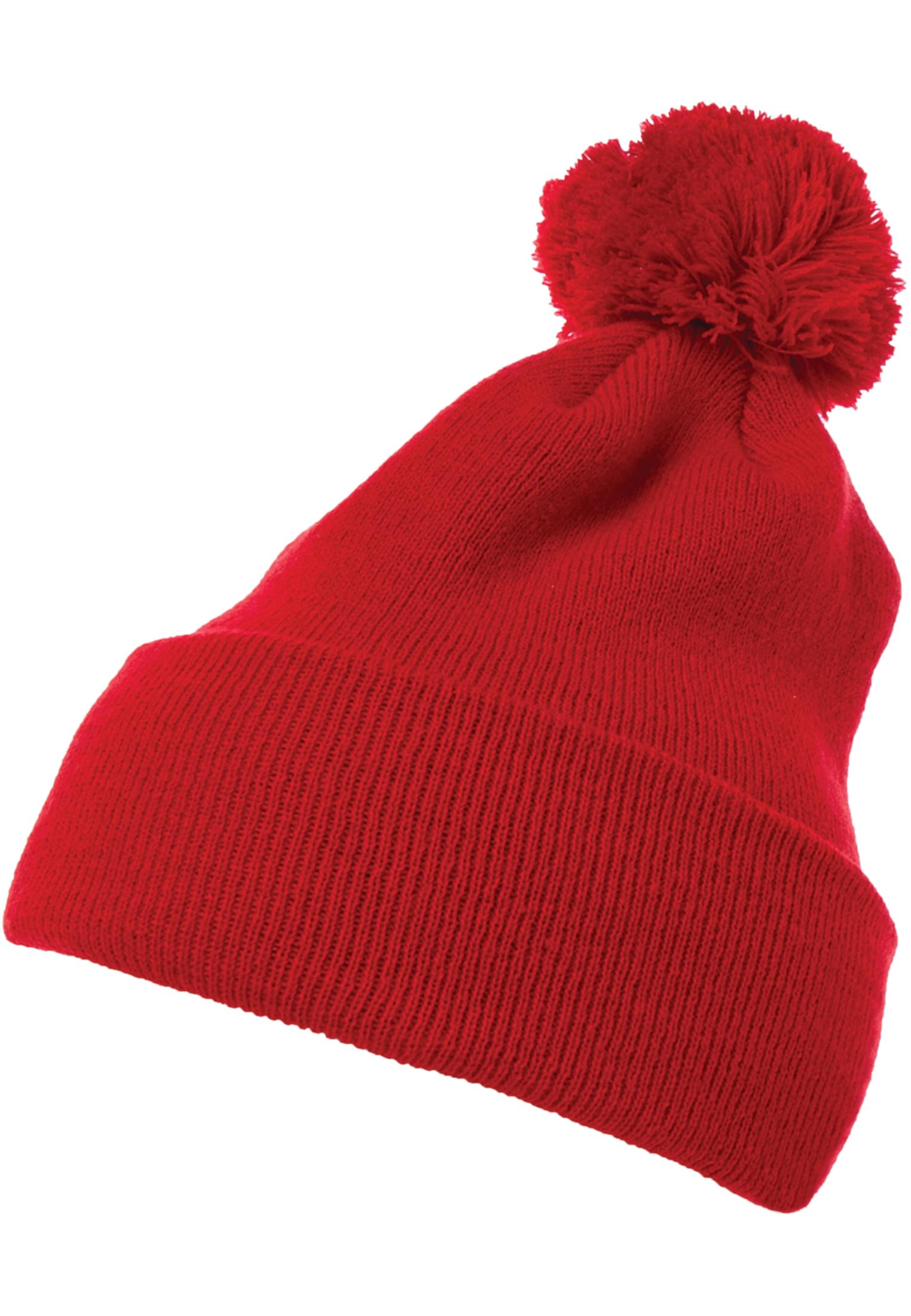 Cuffed Pom Pom Knit Beanie red | red