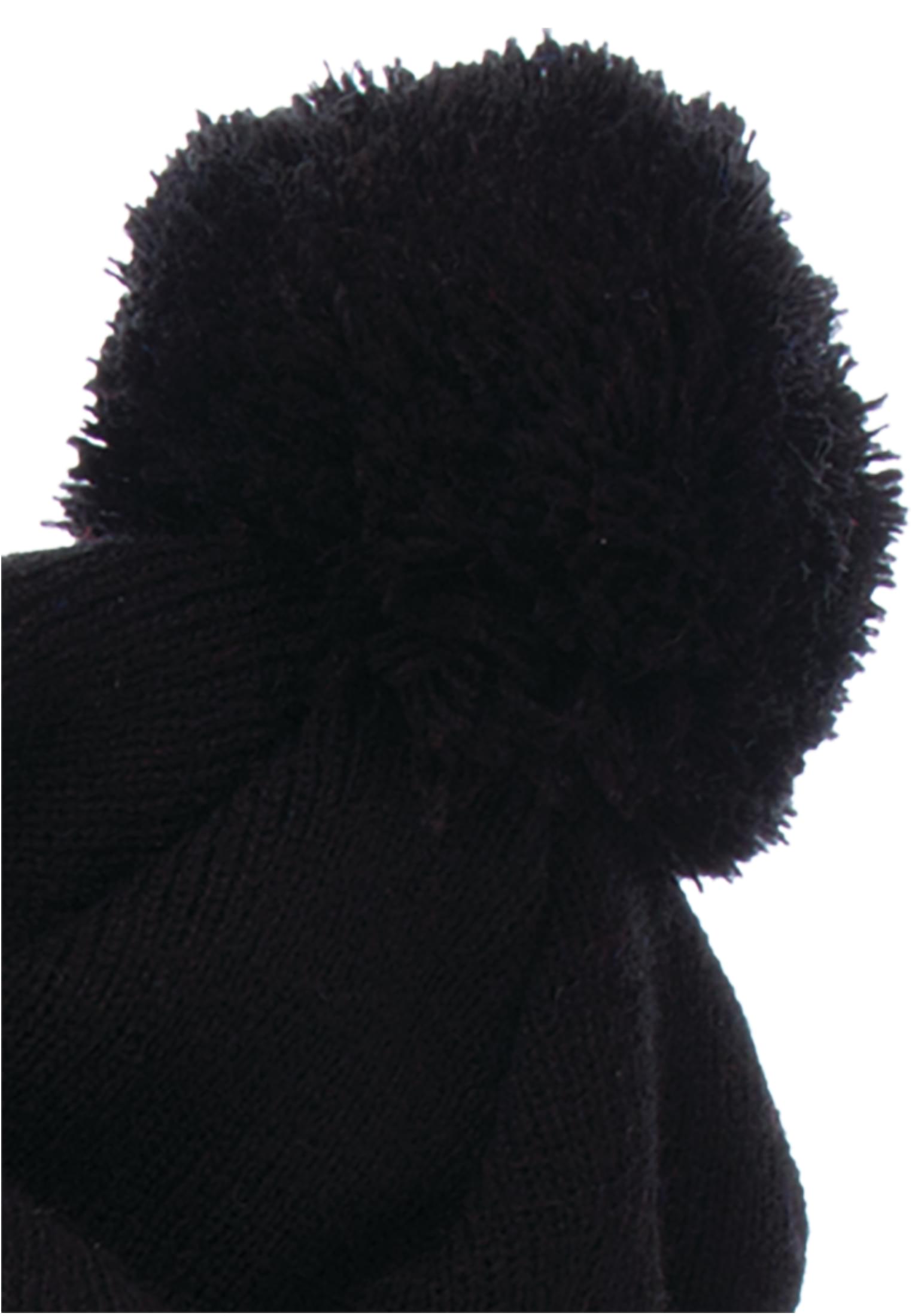 Cuffed Pom Pom Knit Beanie black | black